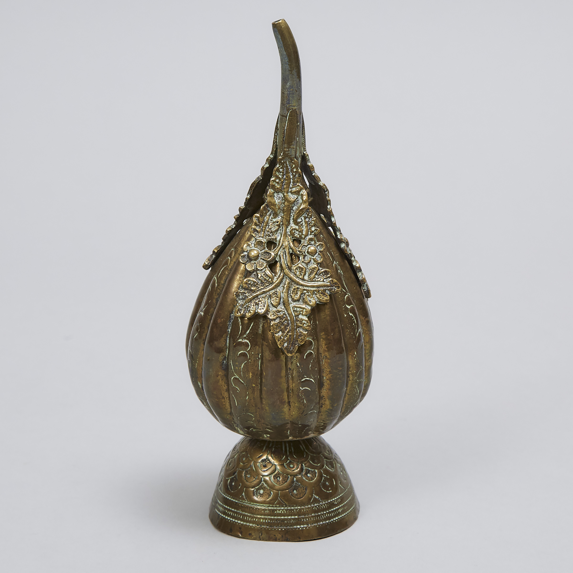 Turkish Ottoman Tombak Melon Form Rosewater Sprinkler, 18th/early 19th century