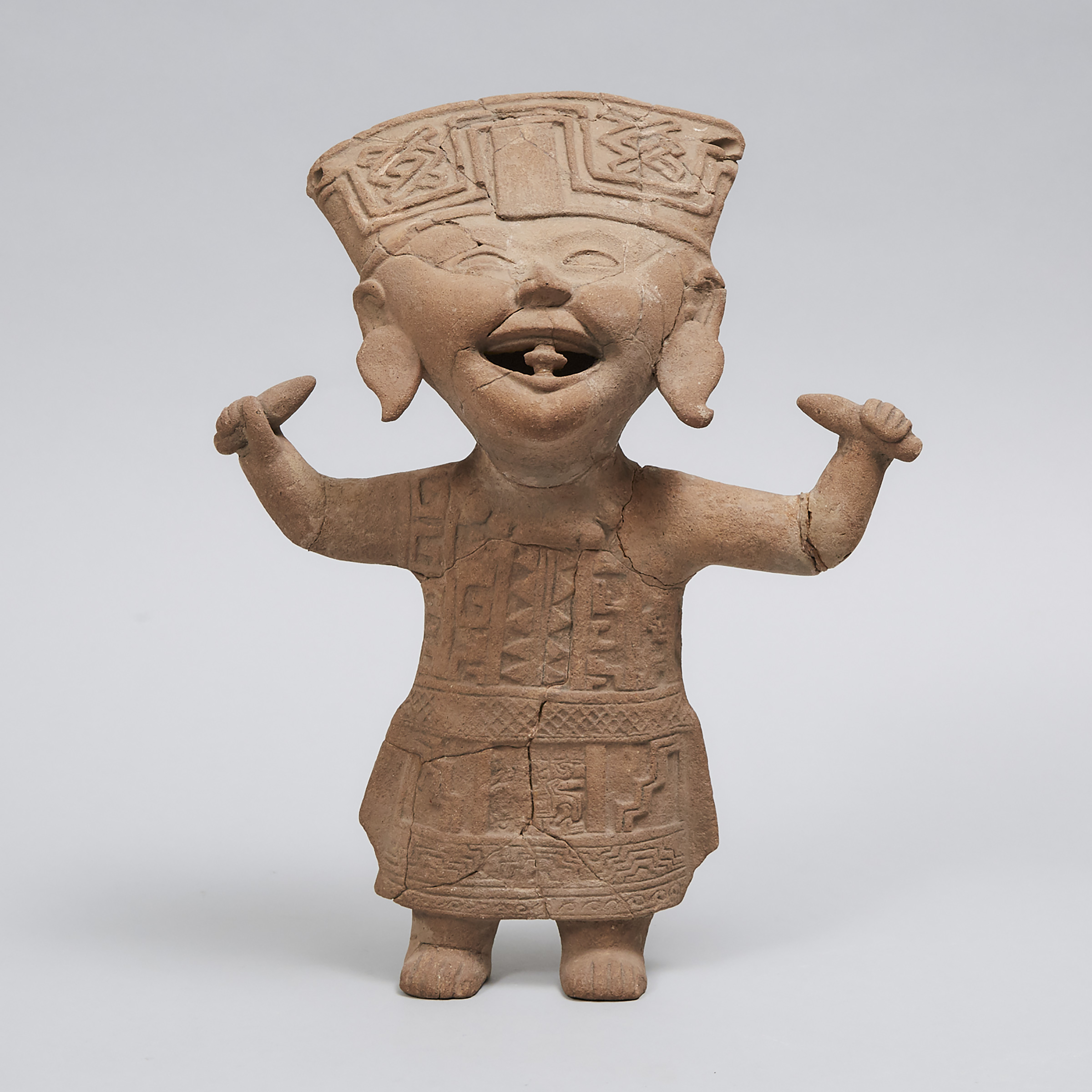 Vercruz Pottery Smiling (Sonrientes) Figure, South East Mexico, 600 - 700 A.D.