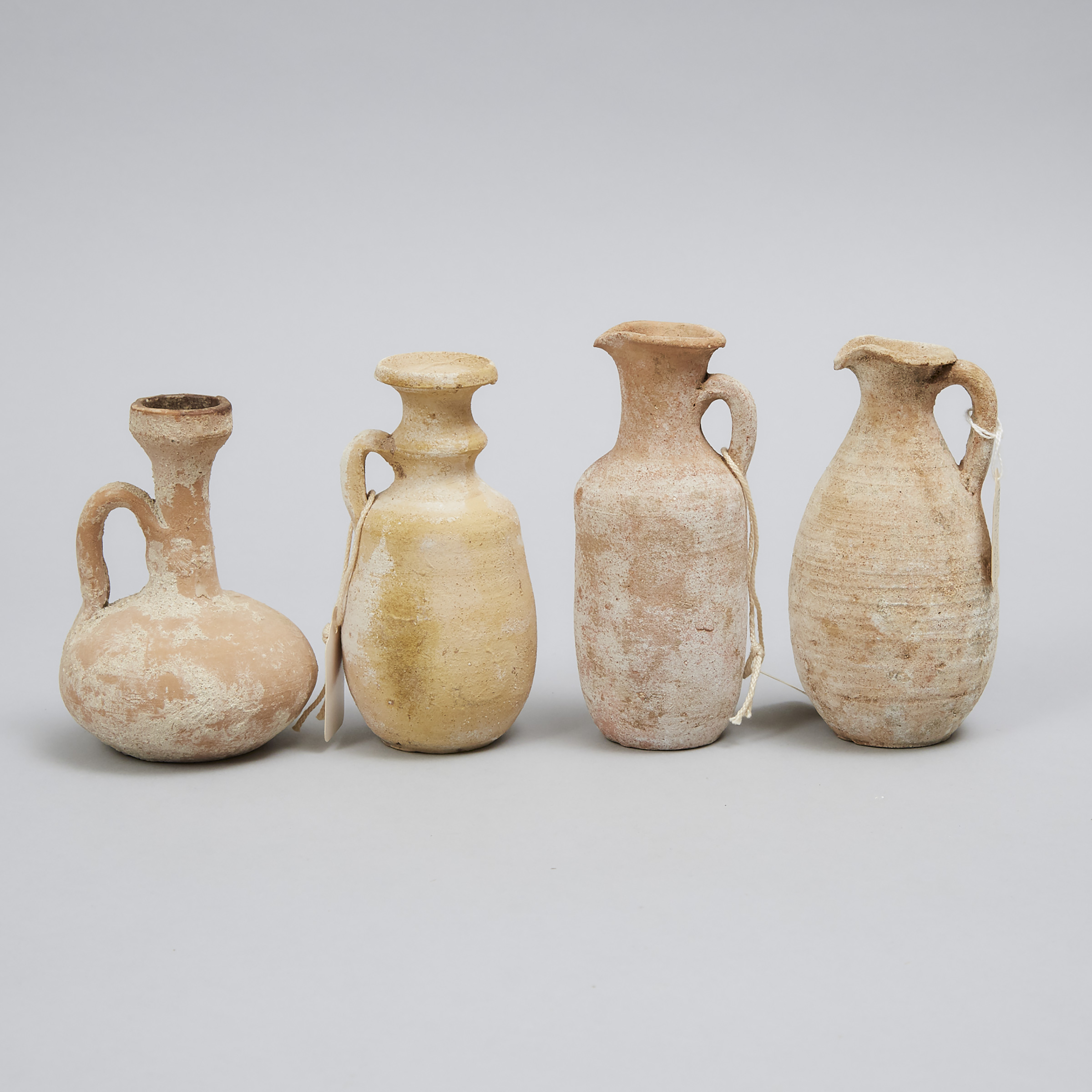 Four Roman Period Levantine-Holy Land Pottery Juglets, 75 B.C.-200 A.D.