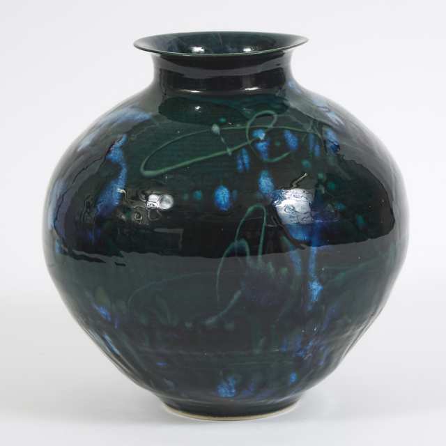 Kayo O'Young (Canadian, b.1950), Green and Blue Glazed Vase, 1993