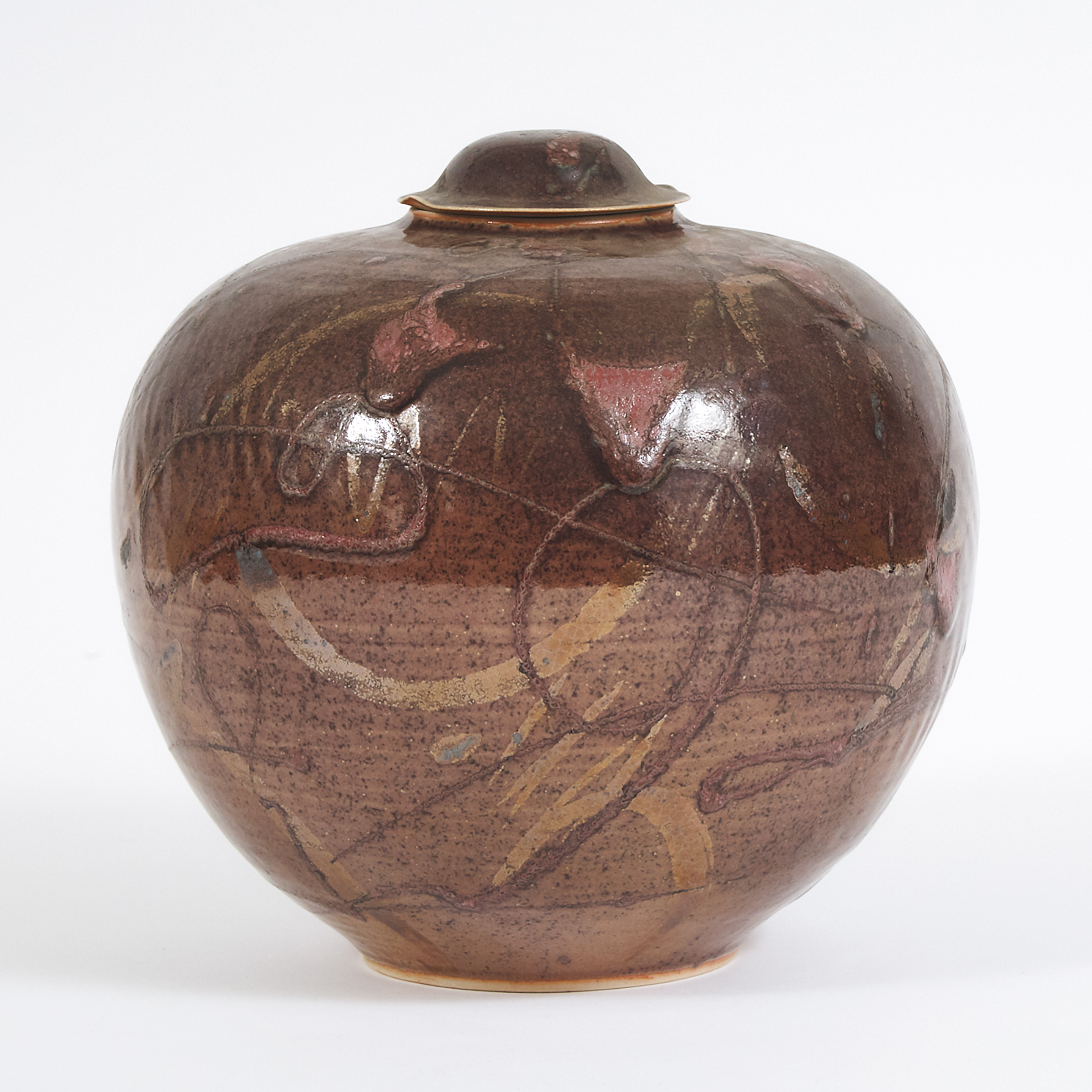 Kayo O'Young (Canadian, b.1950), Dark Brown Glazed Covered Vase, 1993