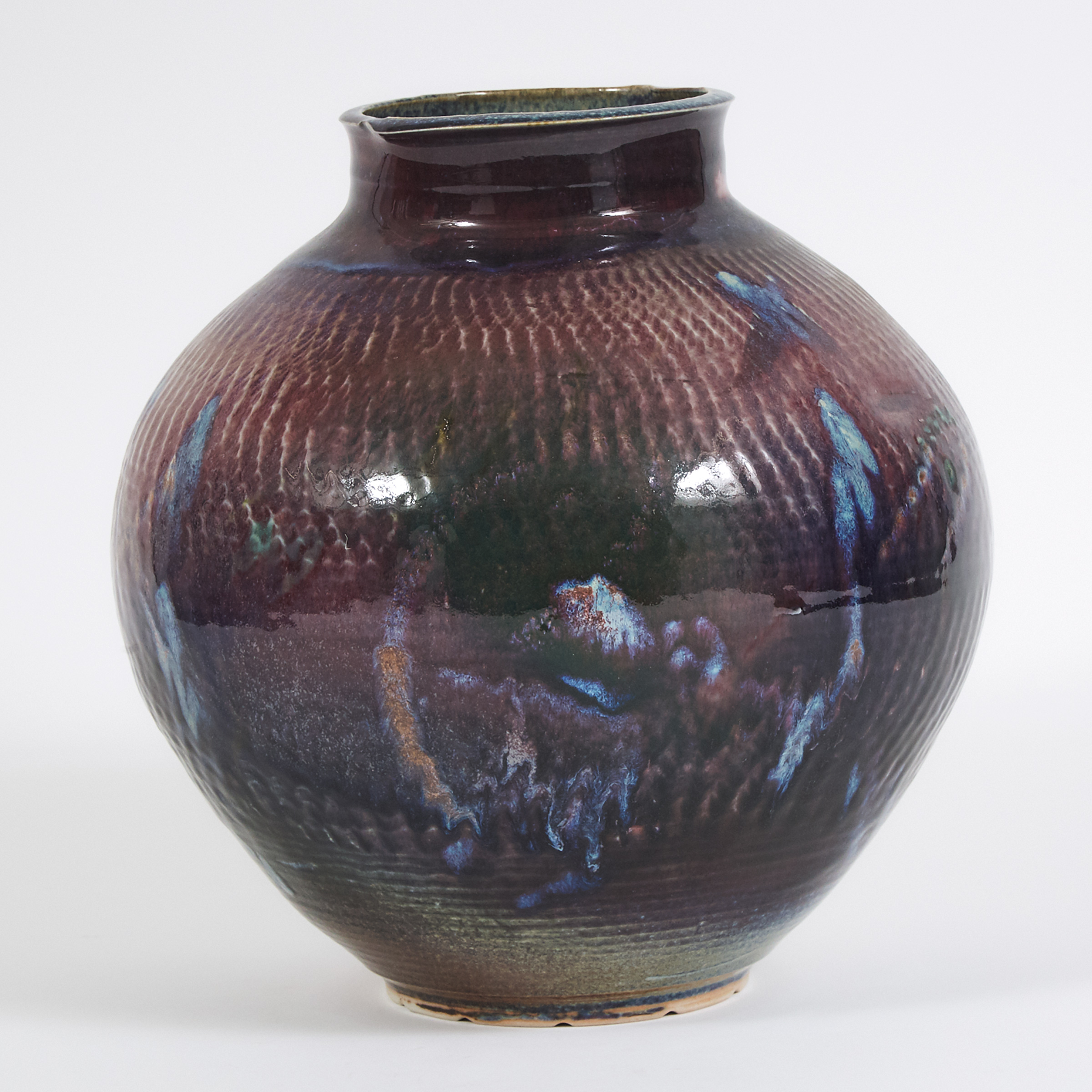 Kayo O'Young (Canadian, b.1950), Purple and Blue Glazed Vase, 1993