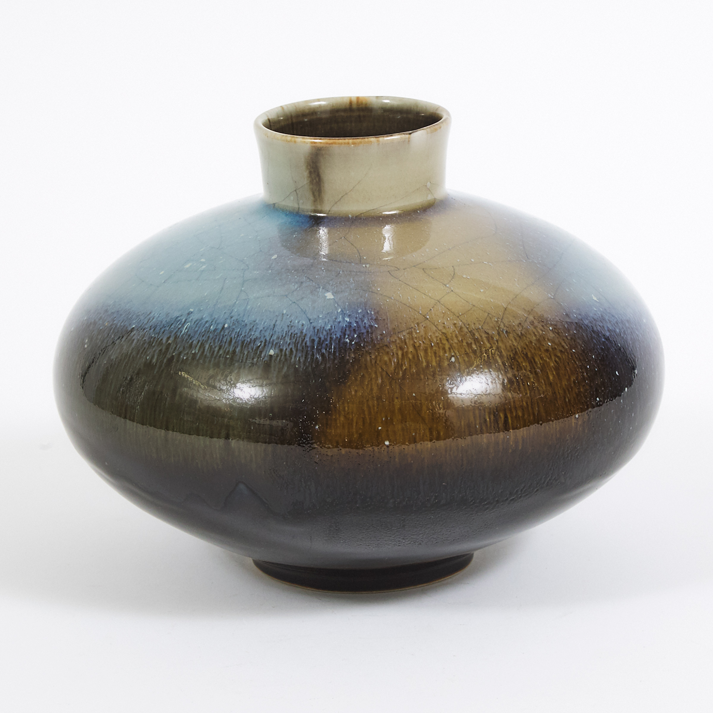 Harlan House (Canadian, b.1943), Blue and Brown Glazed Vase, 1993