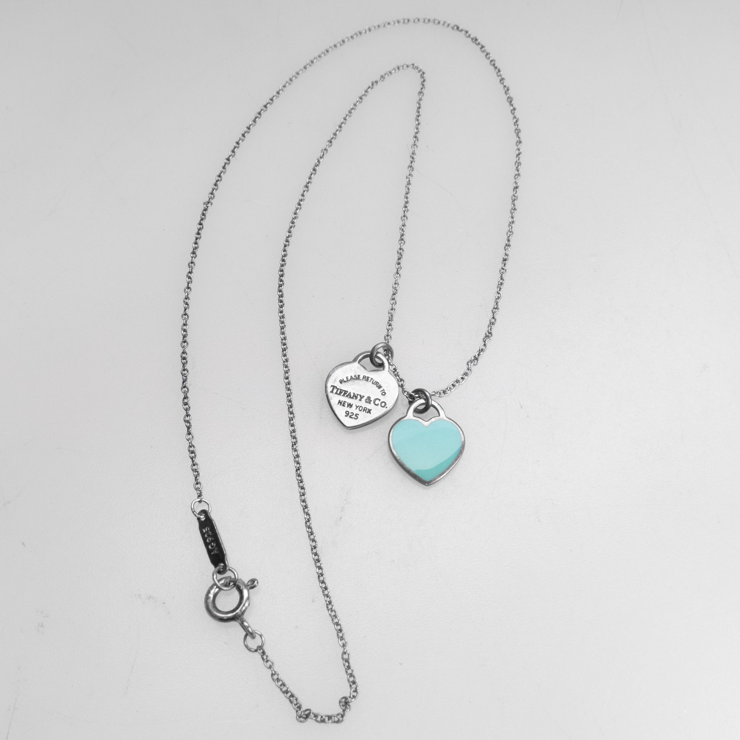 Tiffany & Co. Sterling Silver Double Heart Pendant And Chain