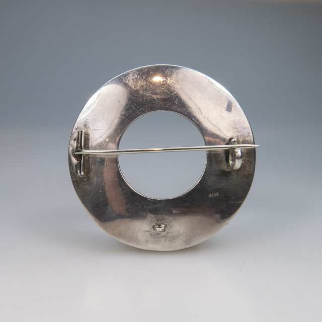 Silver Circular Brooch