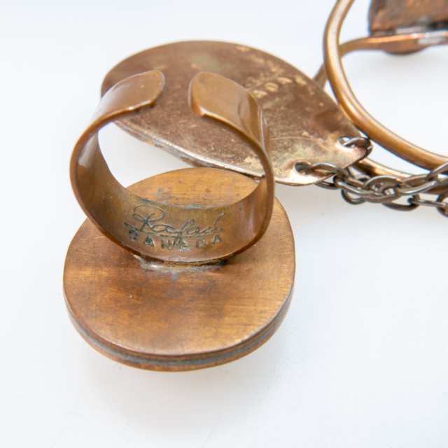 Rafael Alfandary Copper Necklace, Bracelet, And Ring