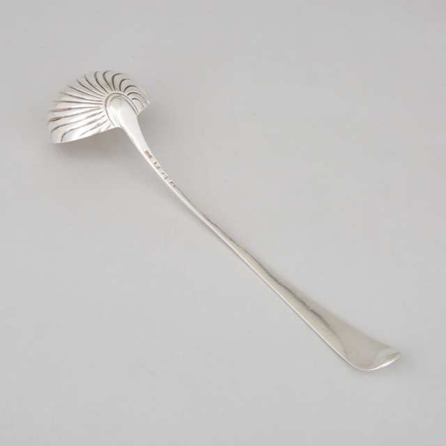 George III Silver Feather-Edged Old English Pattern Soup Ladle, Thomas Chawner, London, 1772