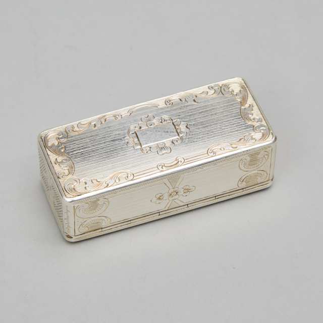 Russian Silver Rectangular Snuff Box, Moscow, 1871