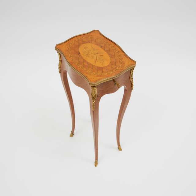 Louis XV Tulipwood Parquetry Candle Stand, early 20th century