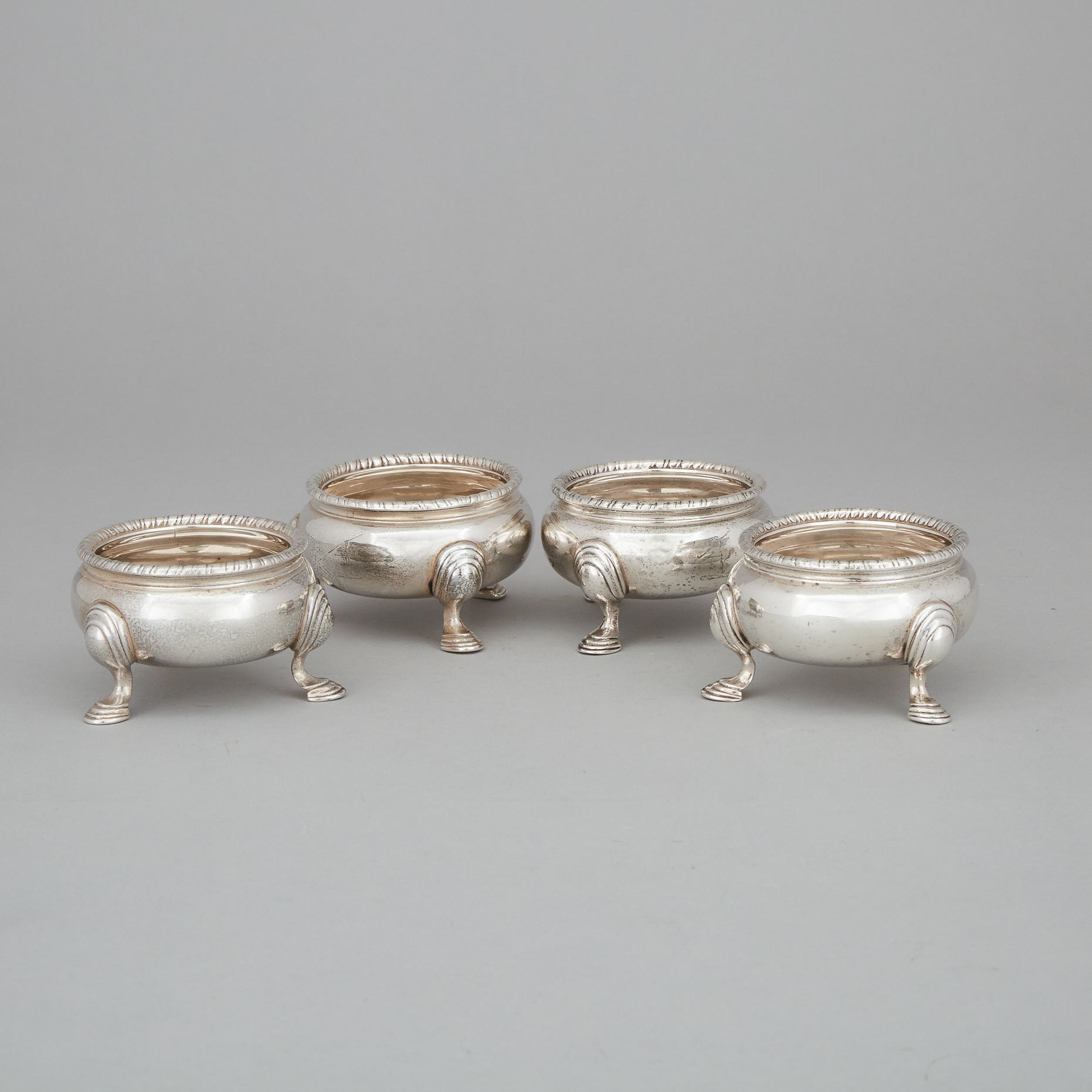 Set of Four George II Silver Salt Cellars, John Swift, London, 1739