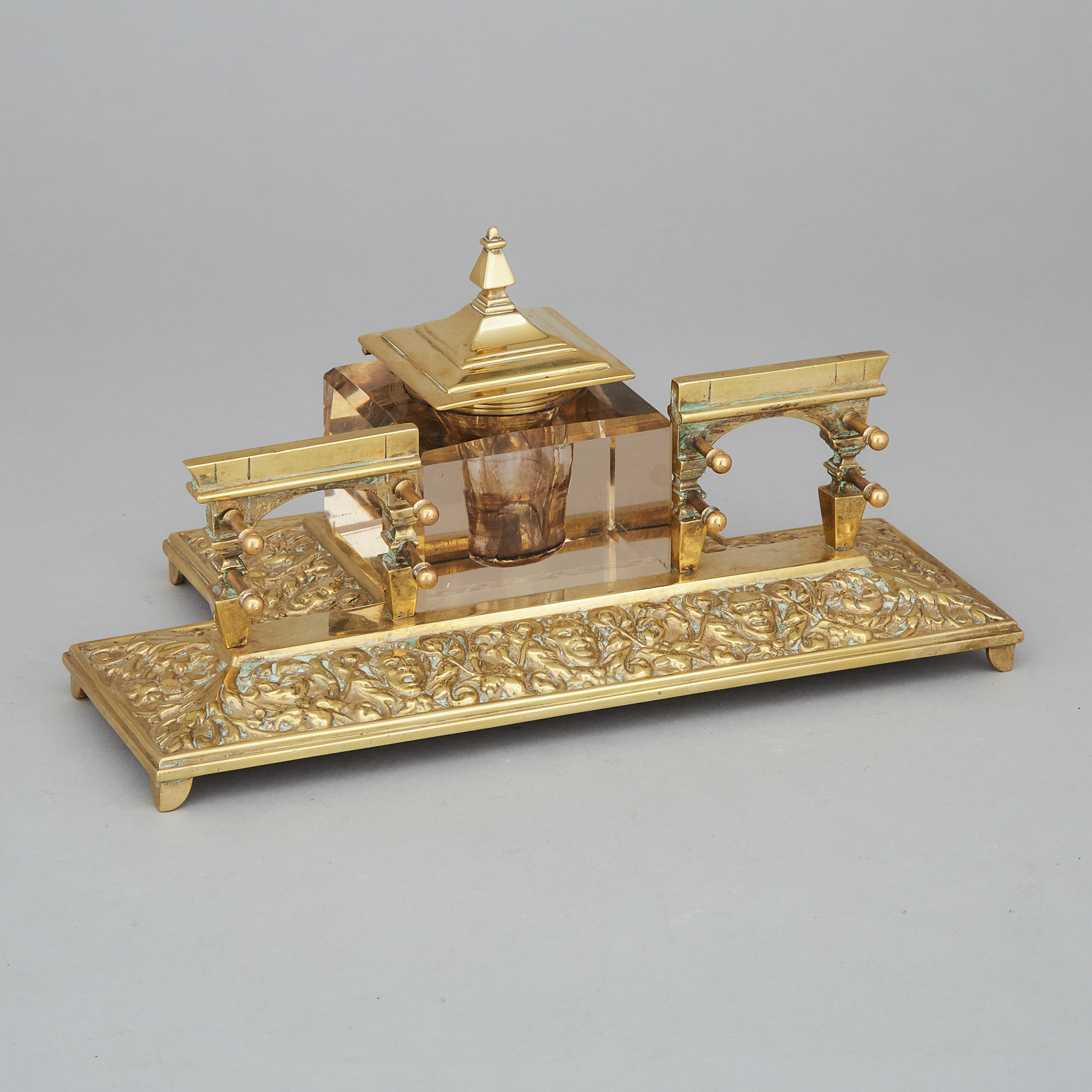 Renaissance Revival Brass Desk Stand, 19th century