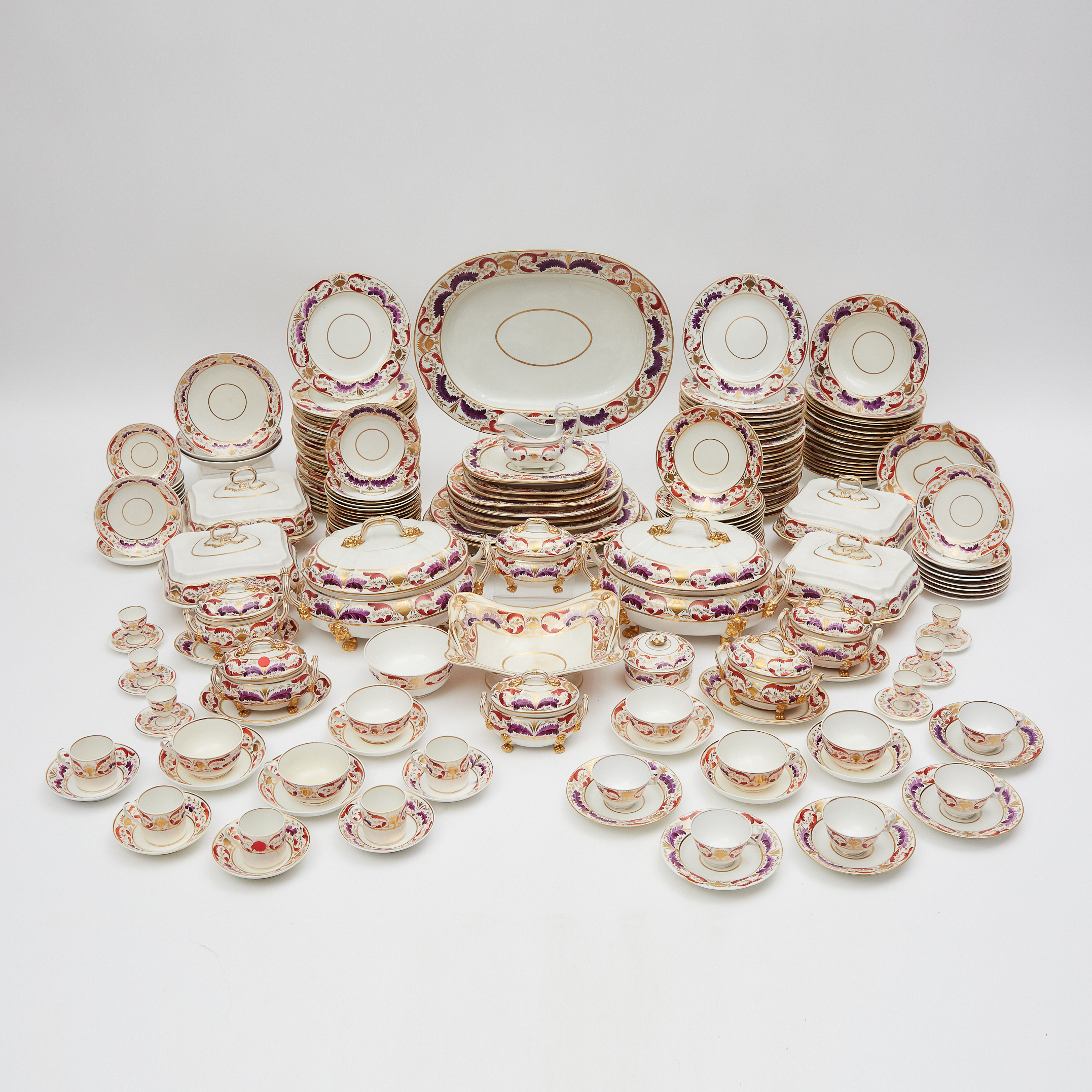 Derby Puce, Red and Gilt Decorated Service, c.1820-25