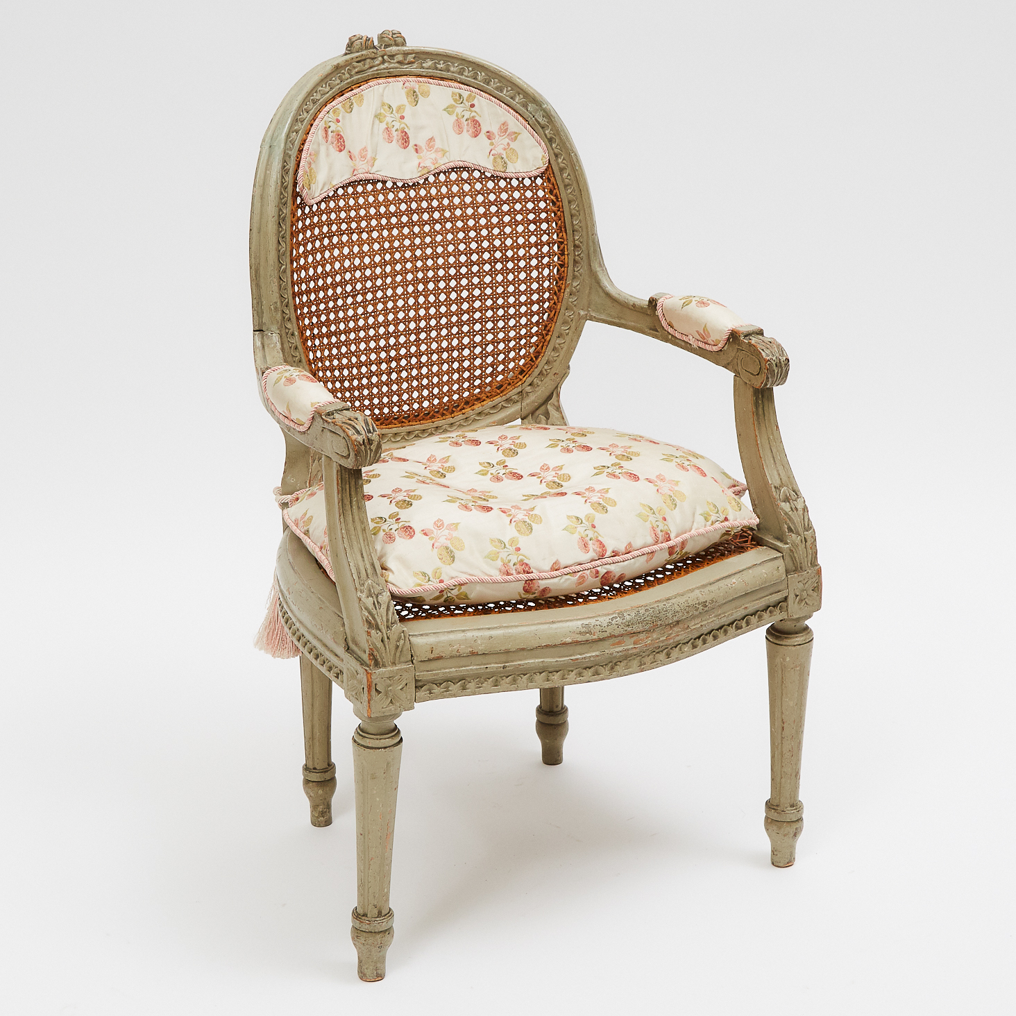 French Louis XVI Style Caned Child's Fauteuil, early 20th century