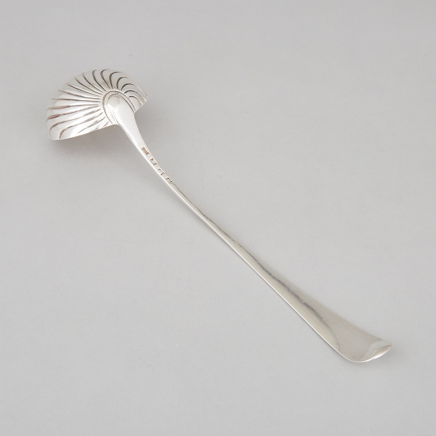 George III Silver Feather-Edged Old English Pattern Soup Ladle, Thomas Chawner, London, 1772