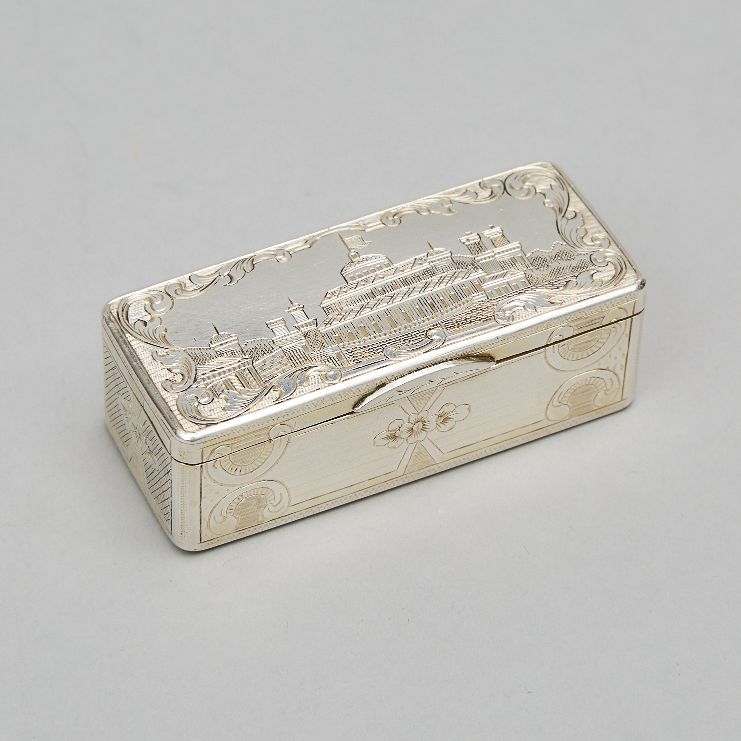 Russian Silver Rectangular Snuff Box, Moscow, 1871