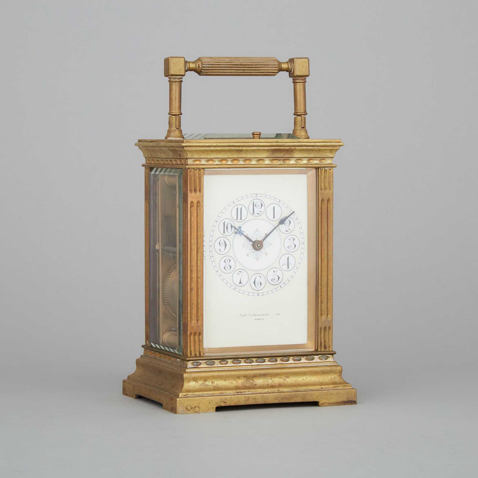 French Brass Repeating Carriage Clock, c.1900