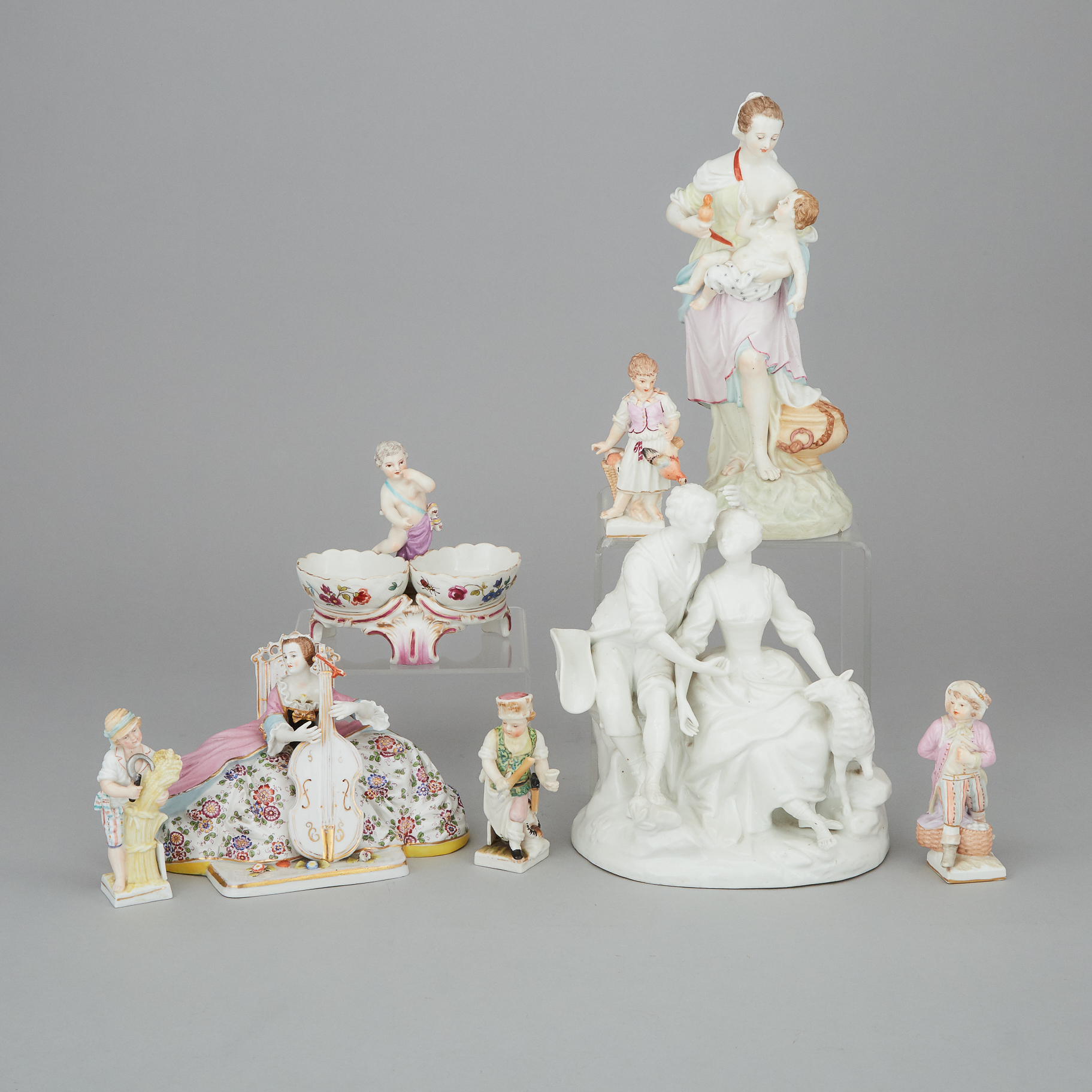 Eight Berlin and Other German Porcelain Figures and Groups, 19th/20th century
