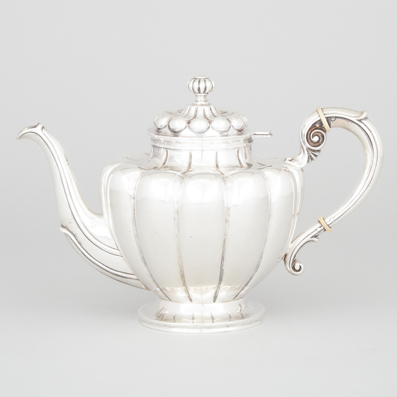 Mexican Silver Teapot, Sanborns, Mexico City, mid-20th century