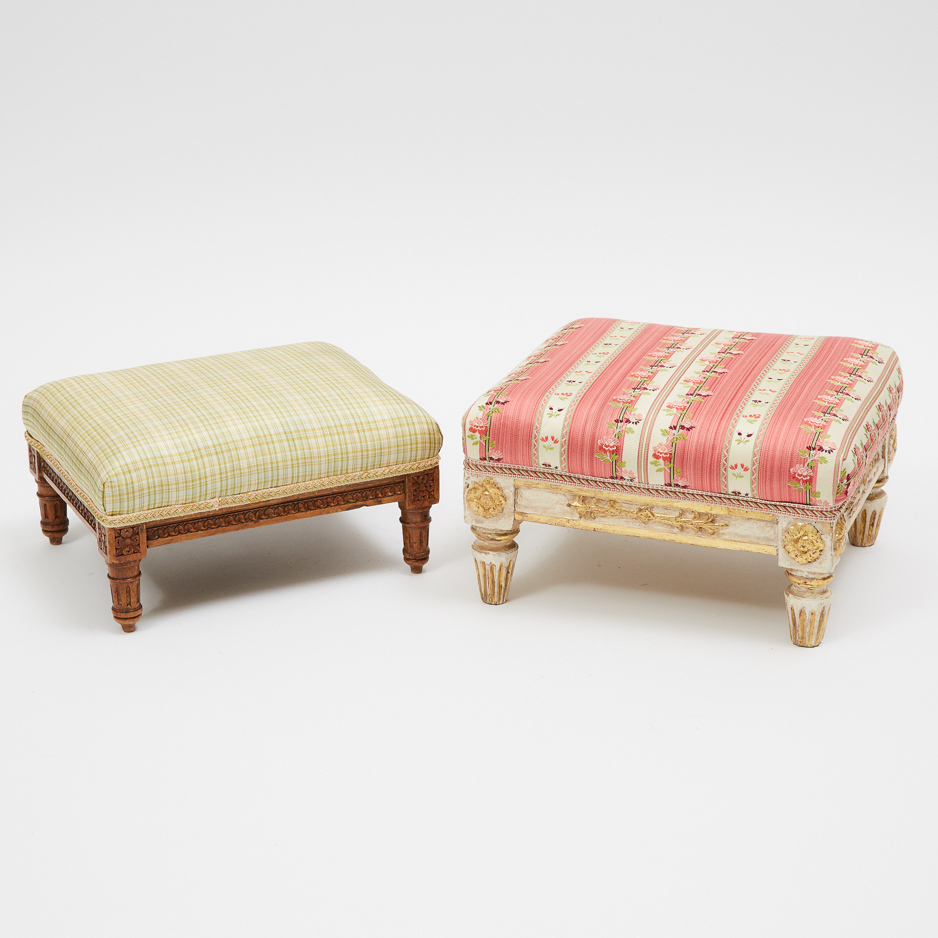 Two Small French Provincial Foot Stools, 19th/early 20th century