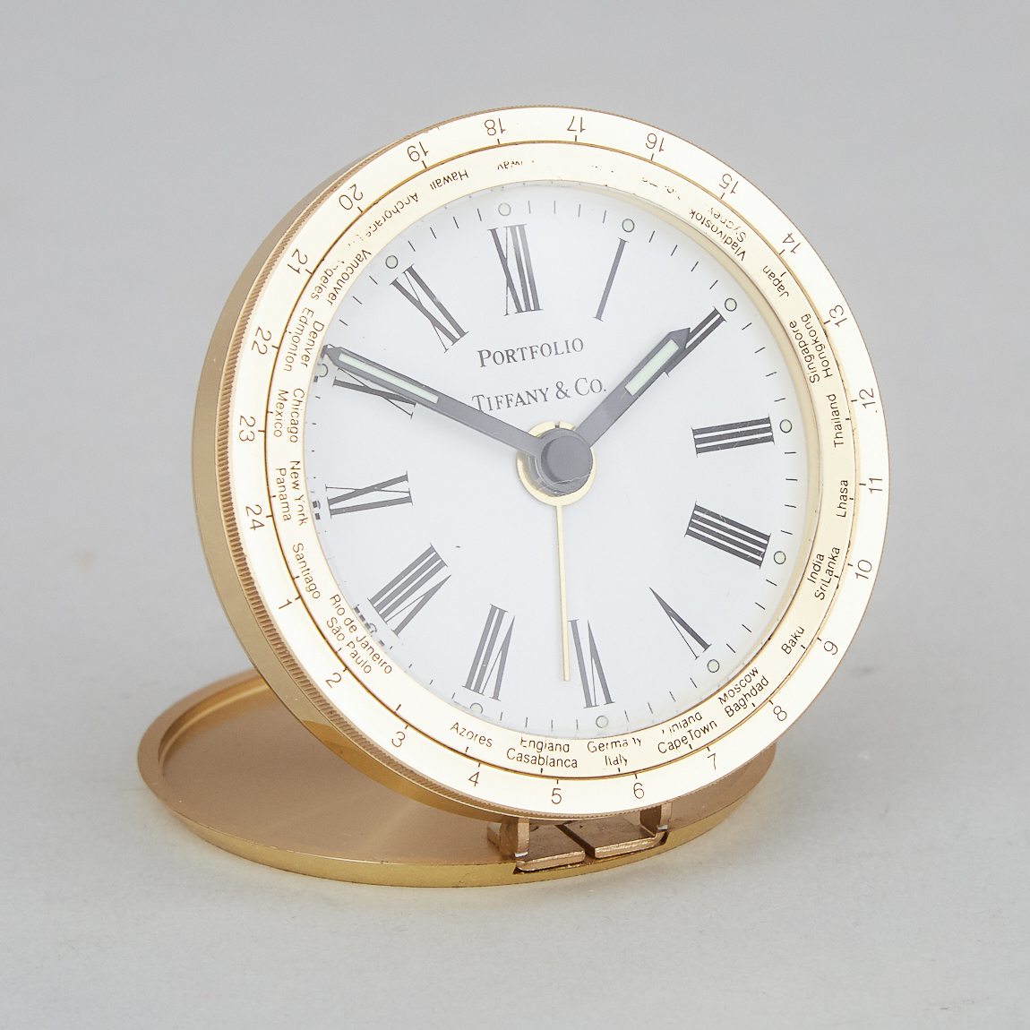 Tiffany & Co. 'Portfolio' German Travel Alarm Clock, 21st century