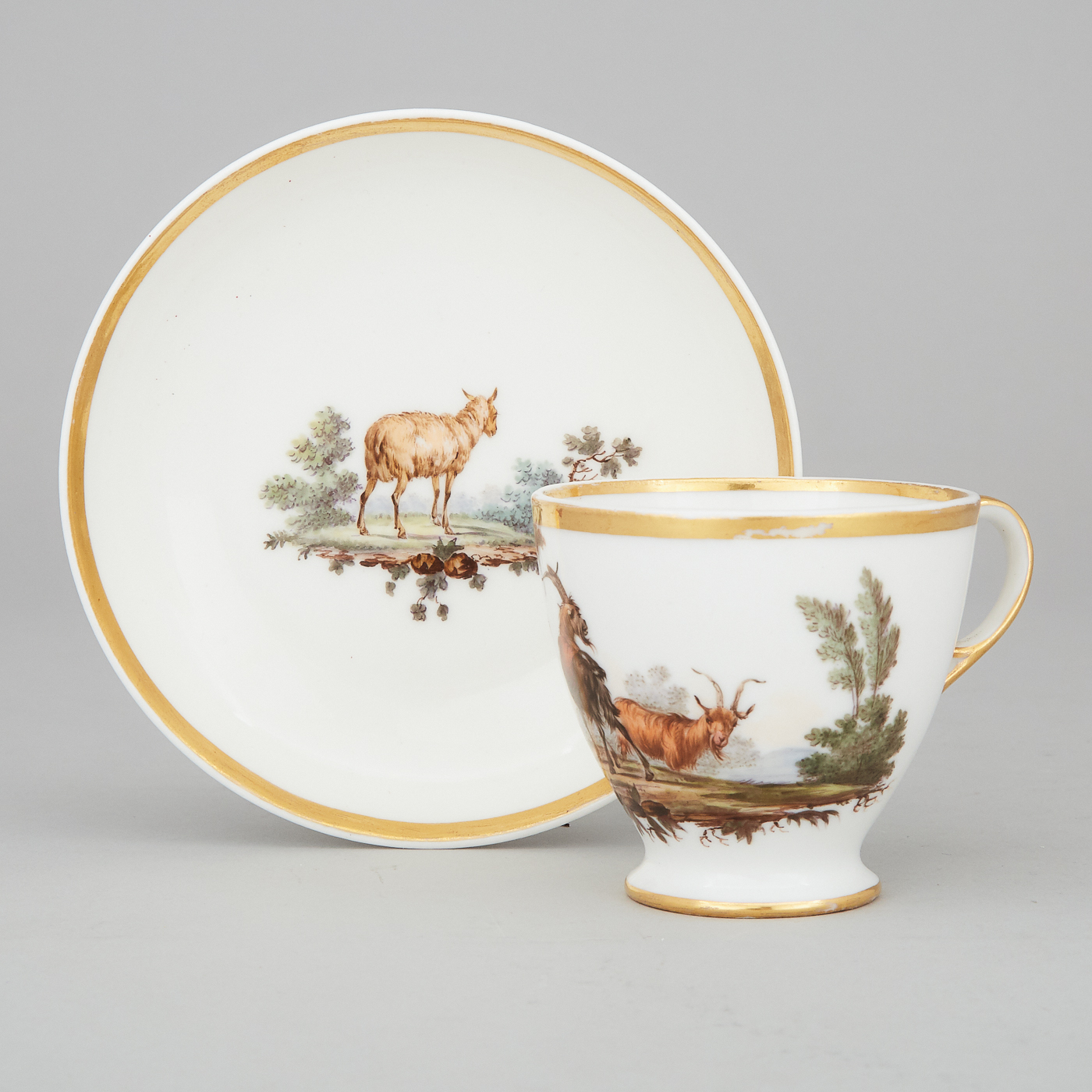 French Porcelain Cup and Saucer, early 19th century