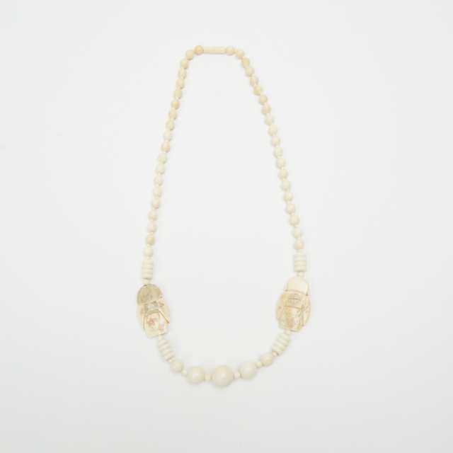 A Japanese Ivory Beaded Necklace