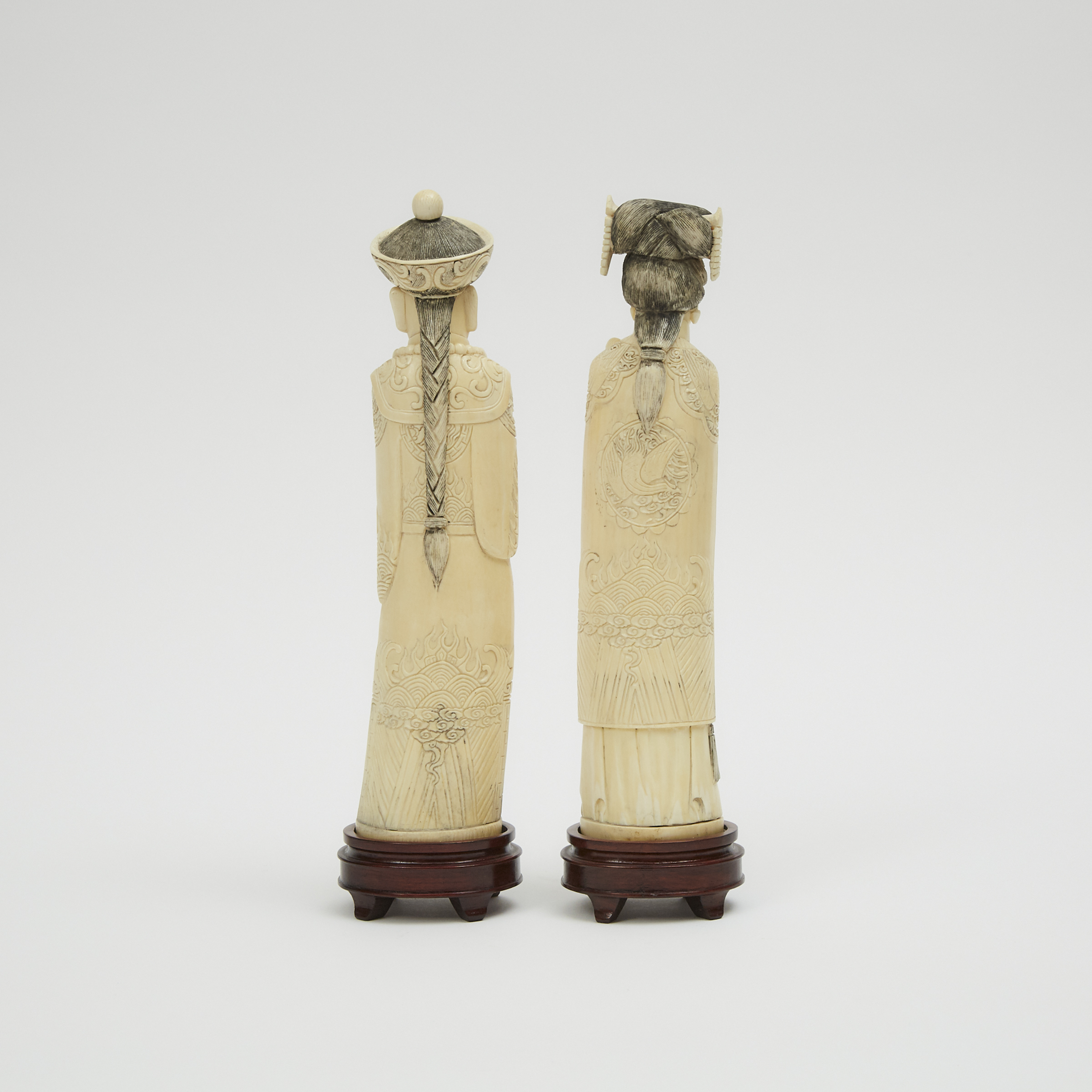 An Ivory Carved Emperor and Empress Pair, Circa 1940