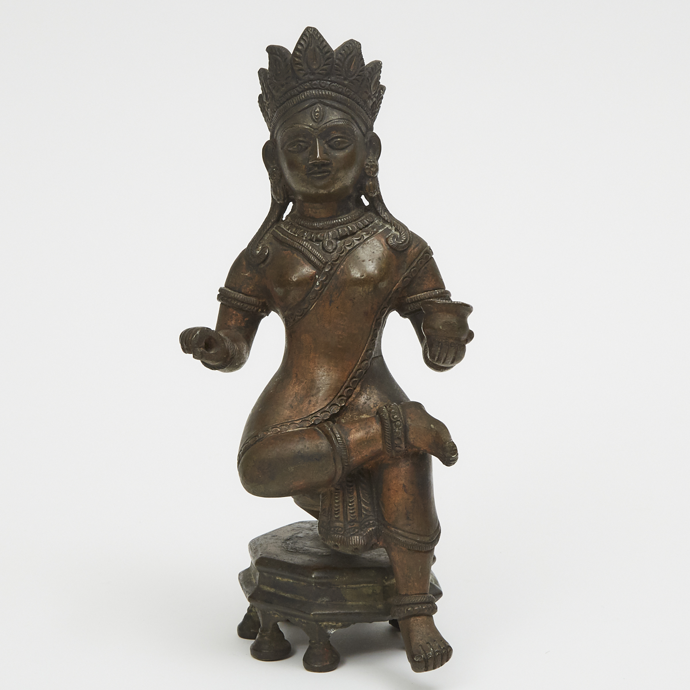 A Bronze Crowned Deity, 19th Century