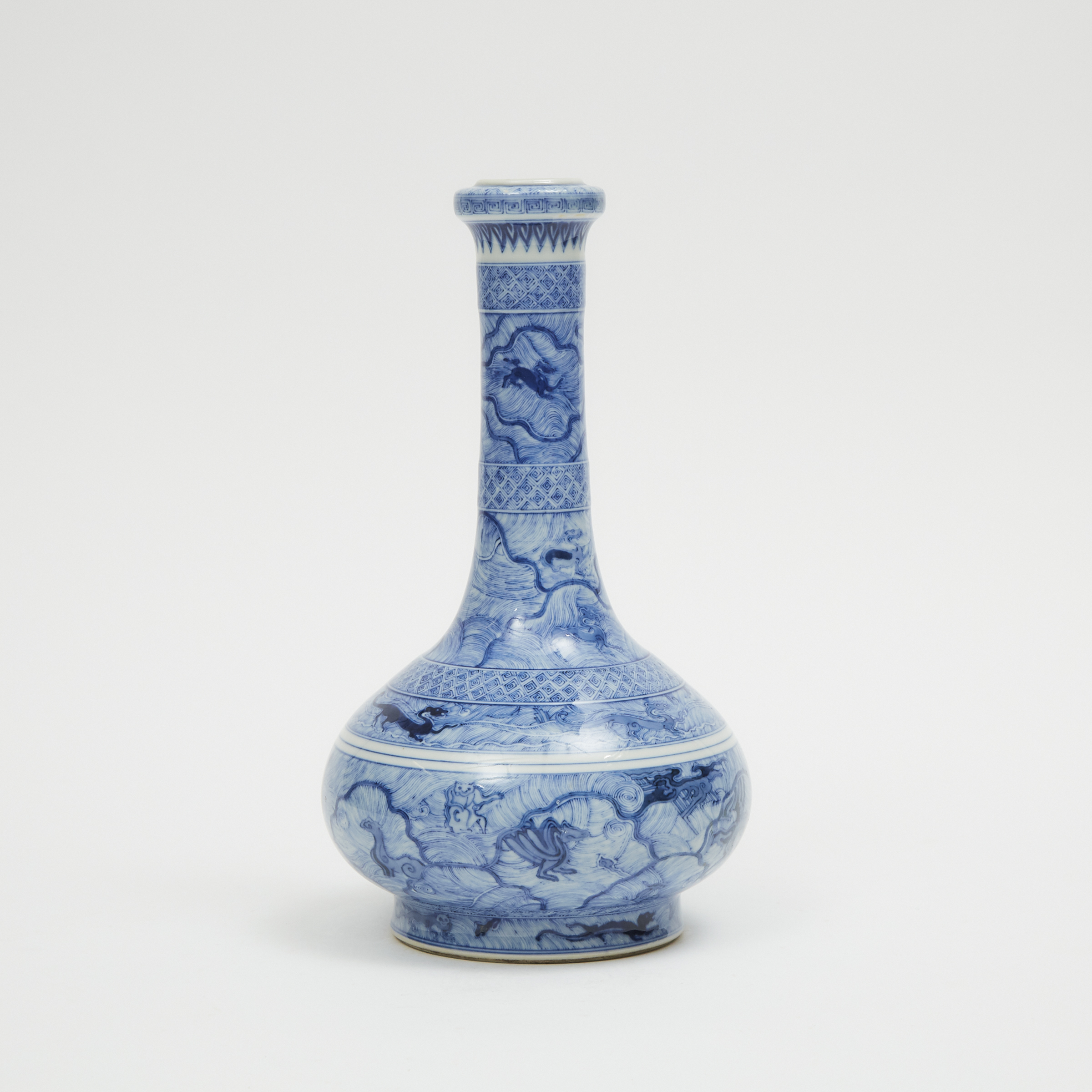 A Blue and White Bottle Vase, Kangxi Mark
