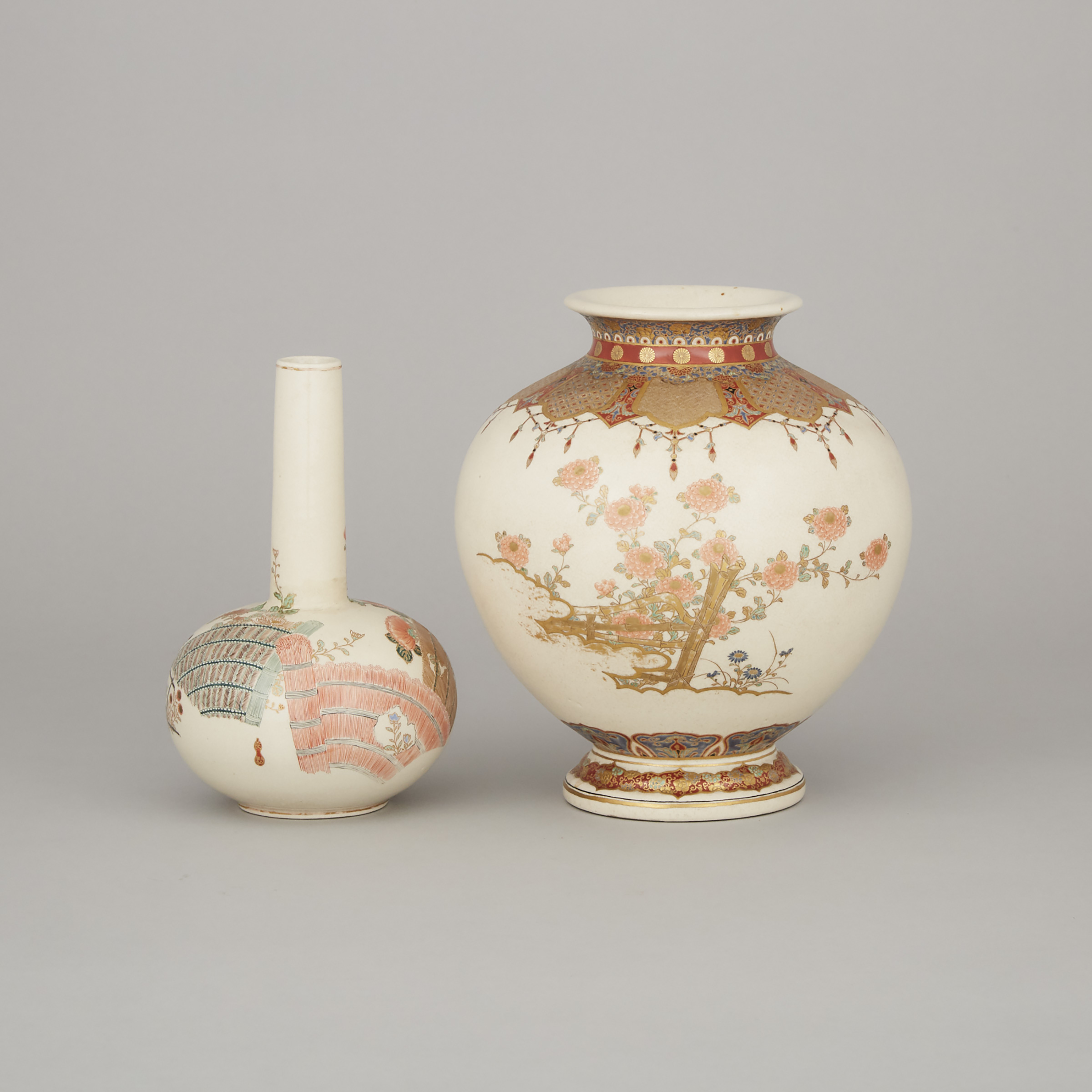 Two Satsuma Vases, Meiji Period