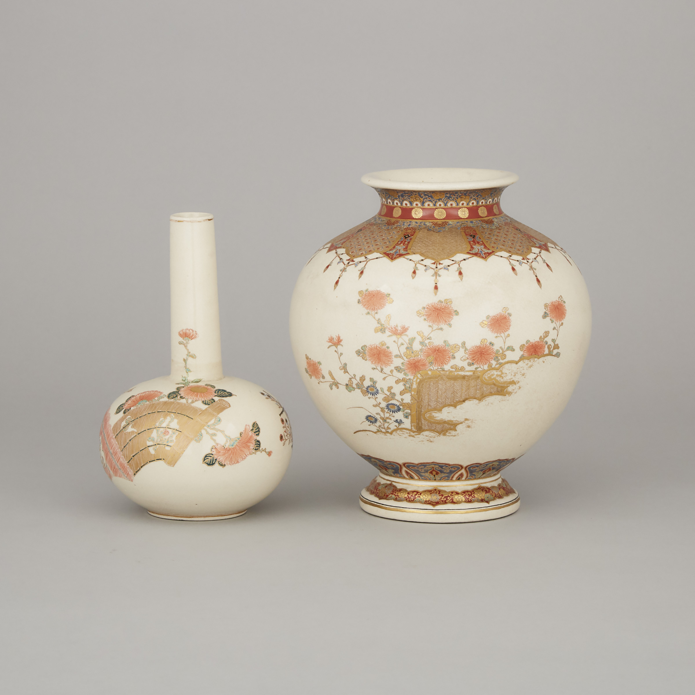 Two Satsuma Vases, Meiji Period