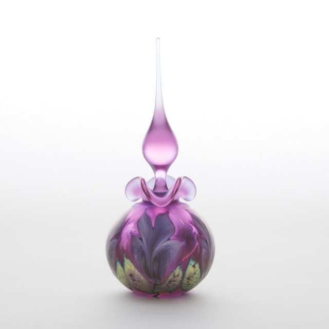 Daniel Lotton (American, b.1963), Iridescent Glass Perfume Bottle, 2002
