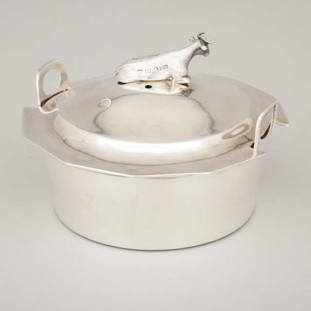 Victorian Silver Covered Butter Dish, c.1840 and later