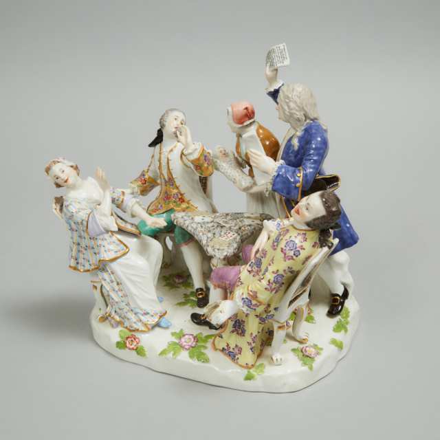 Meissen Figure Group of Card Players, late 19th century