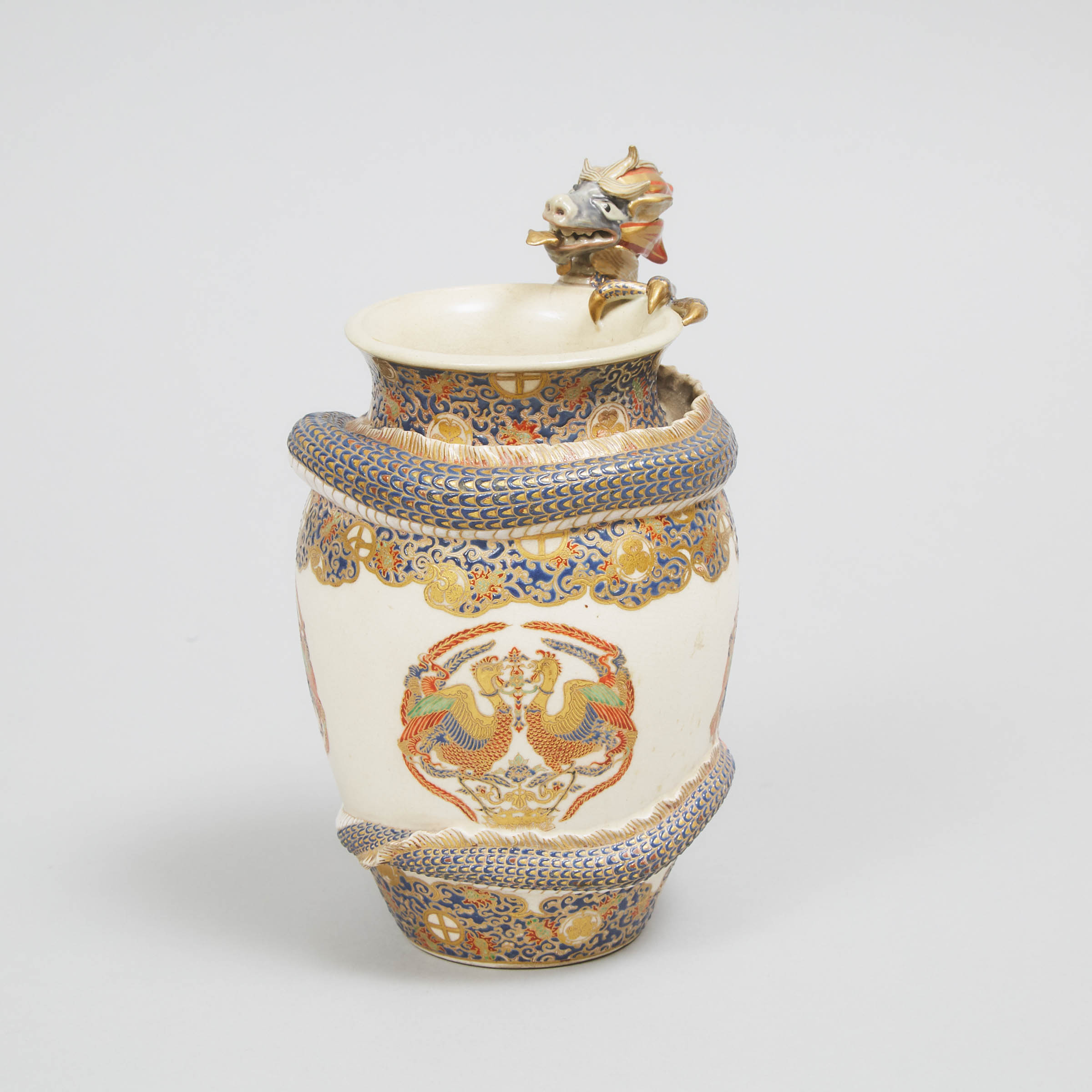 Japanese Satsuma Earthenware Vase, early 20th century