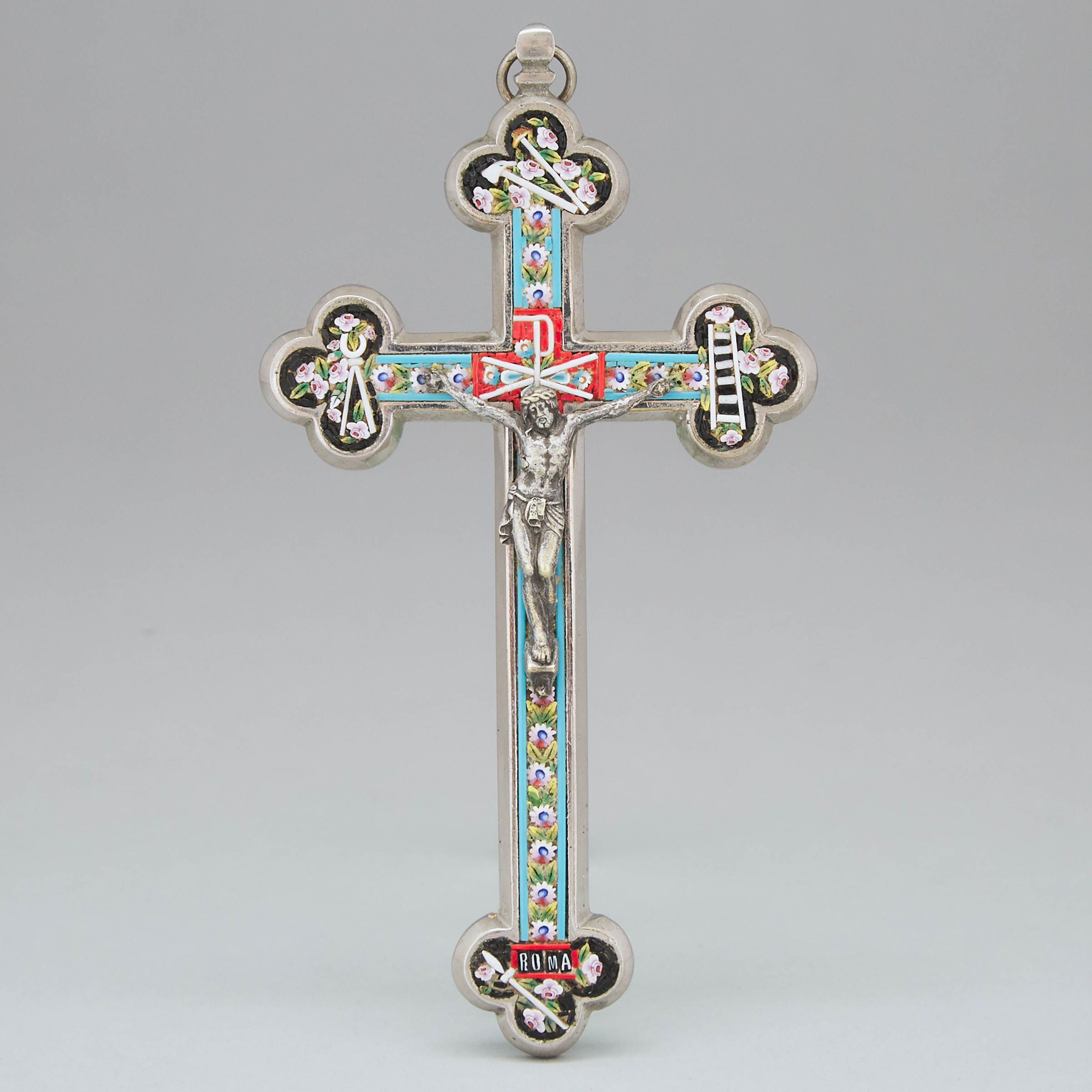 Italian Micromosaic Crucifix, 20th century