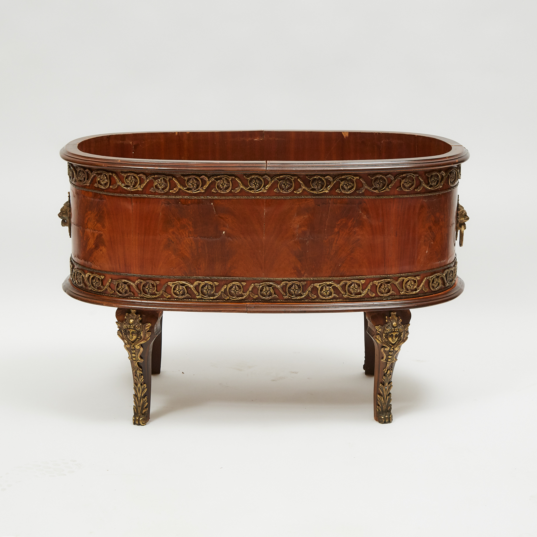 Large French Ormolu Mounted Oval Mahogany Jardiniere Stand, c.1900