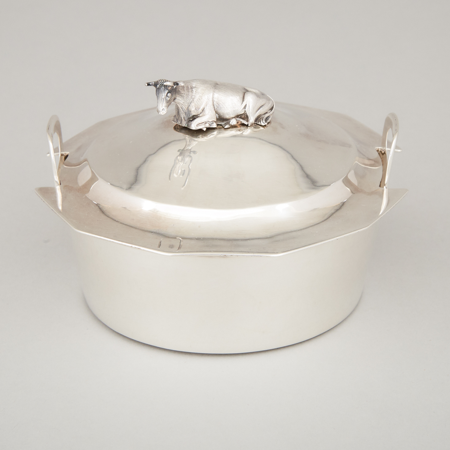 Victorian Silver Covered Butter Dish, c.1840 and later