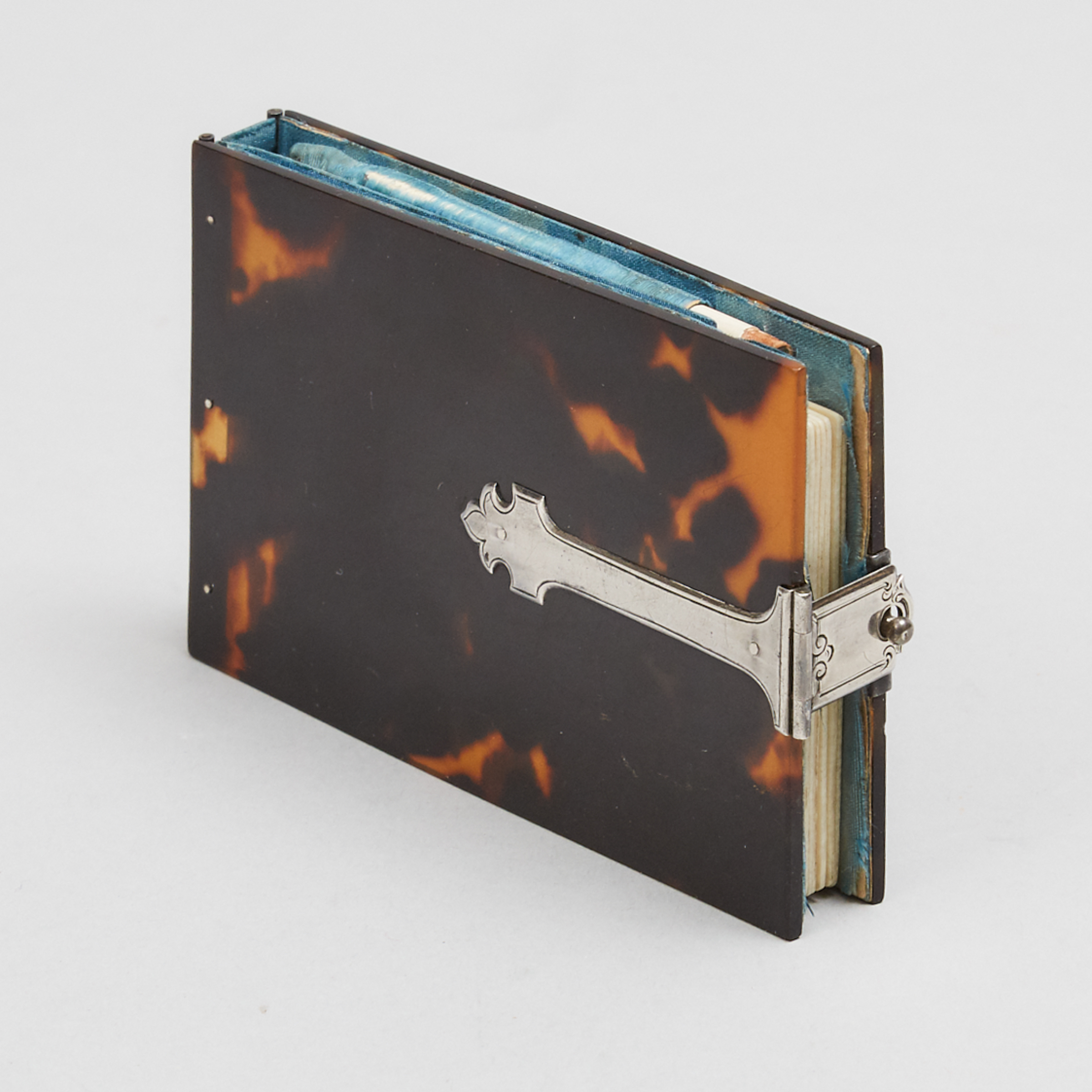 French Silver Mounted Faux Tortoiseshell and Ivory 'Carnet de Bal' Dance Card Book, c.1870