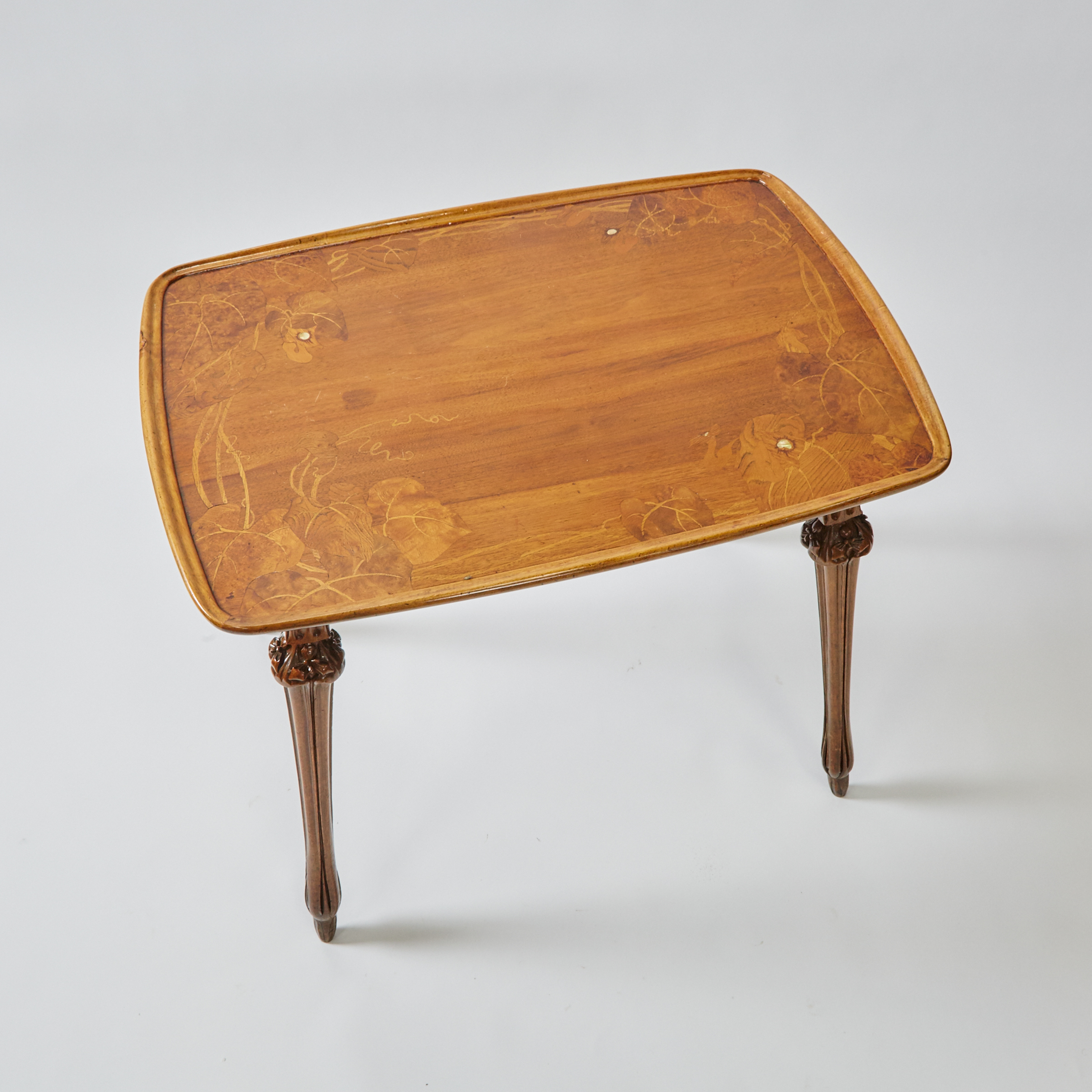Louis Majorelle French Art Nouveau Mixed Wood Marquetry Inlaid Tea Table, 19th/early 20th century