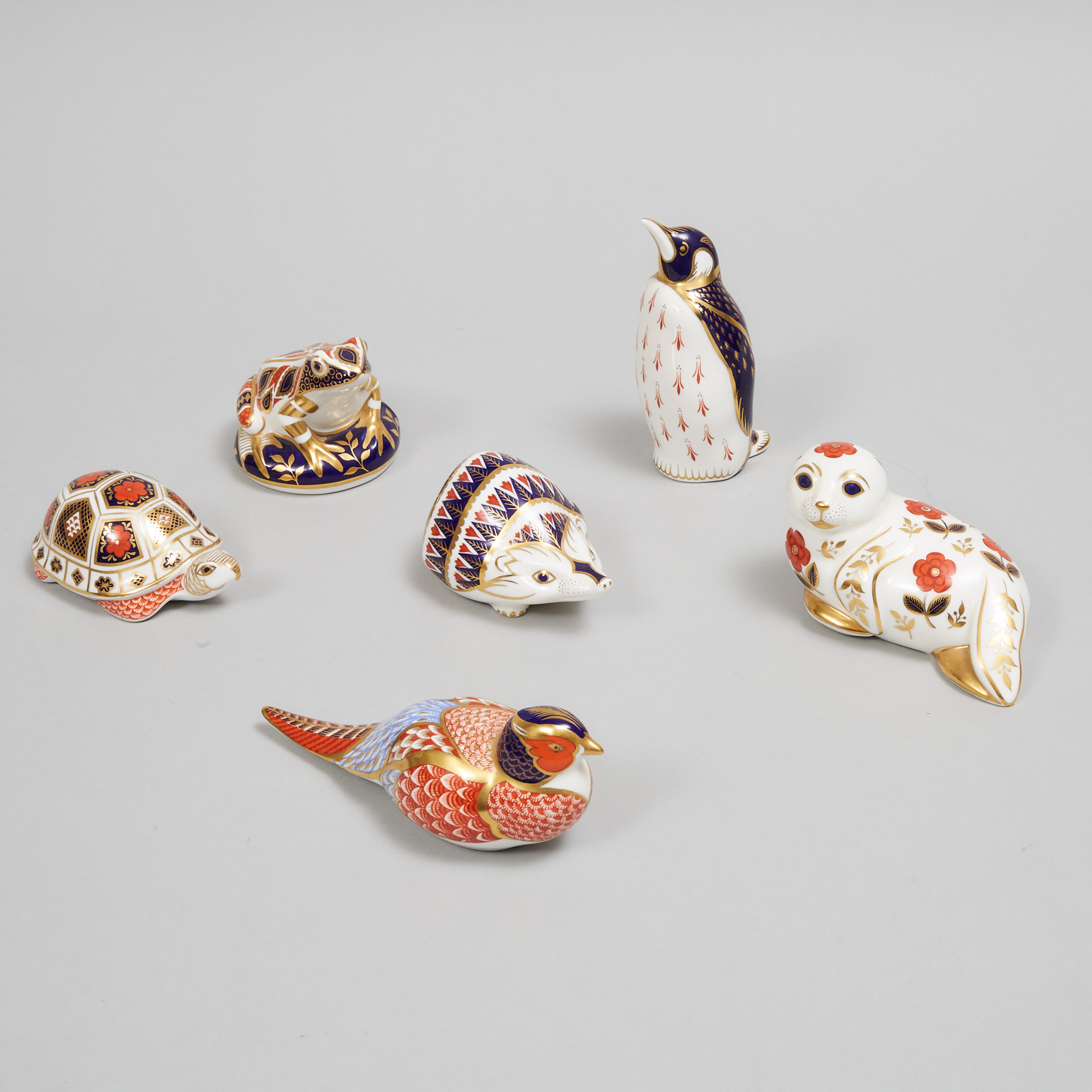 Six Various Royal Crown Derby Animals, 20th century