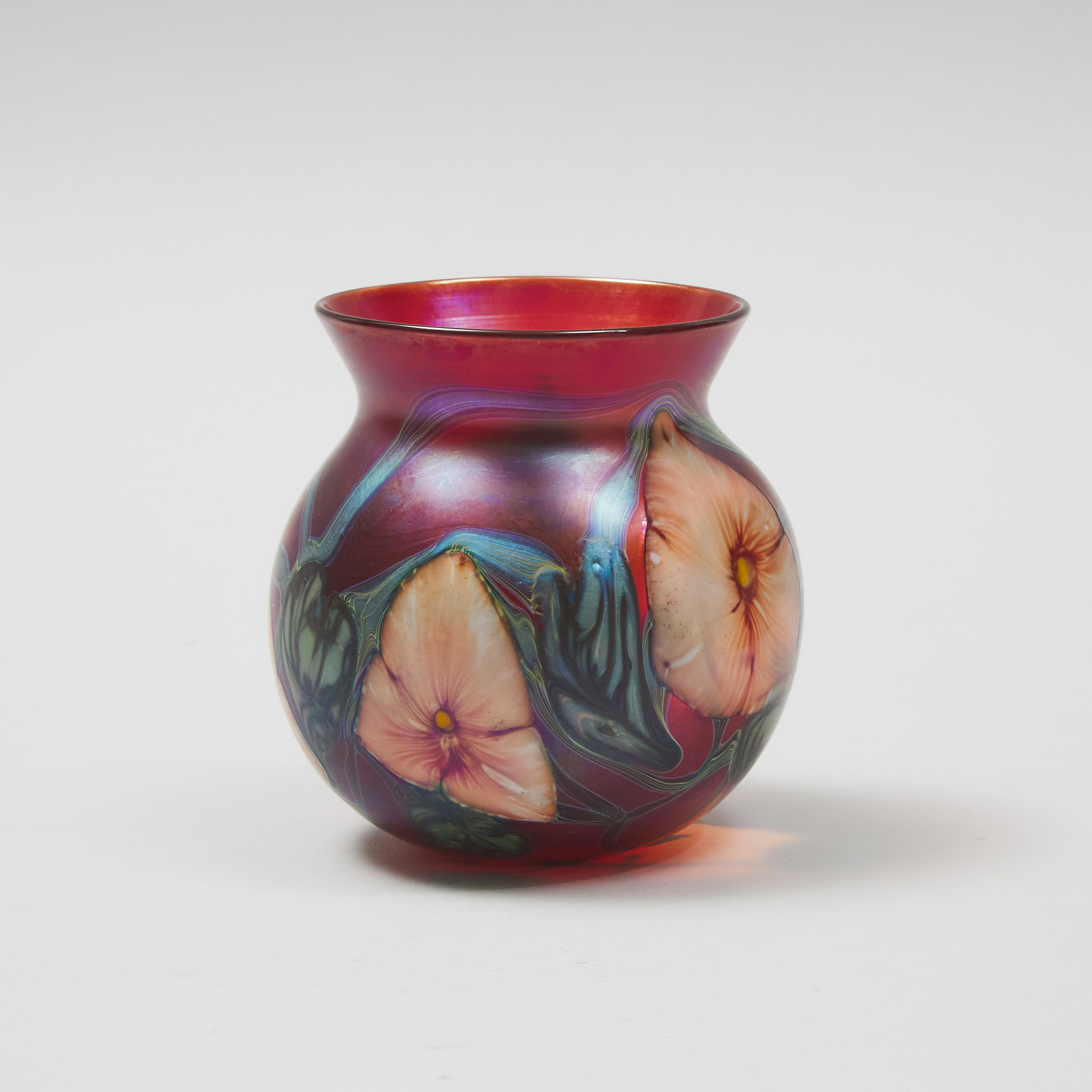 Charles Lotton (American, b.1935), Iridescent Multi Flora Glass Vase, c.1976