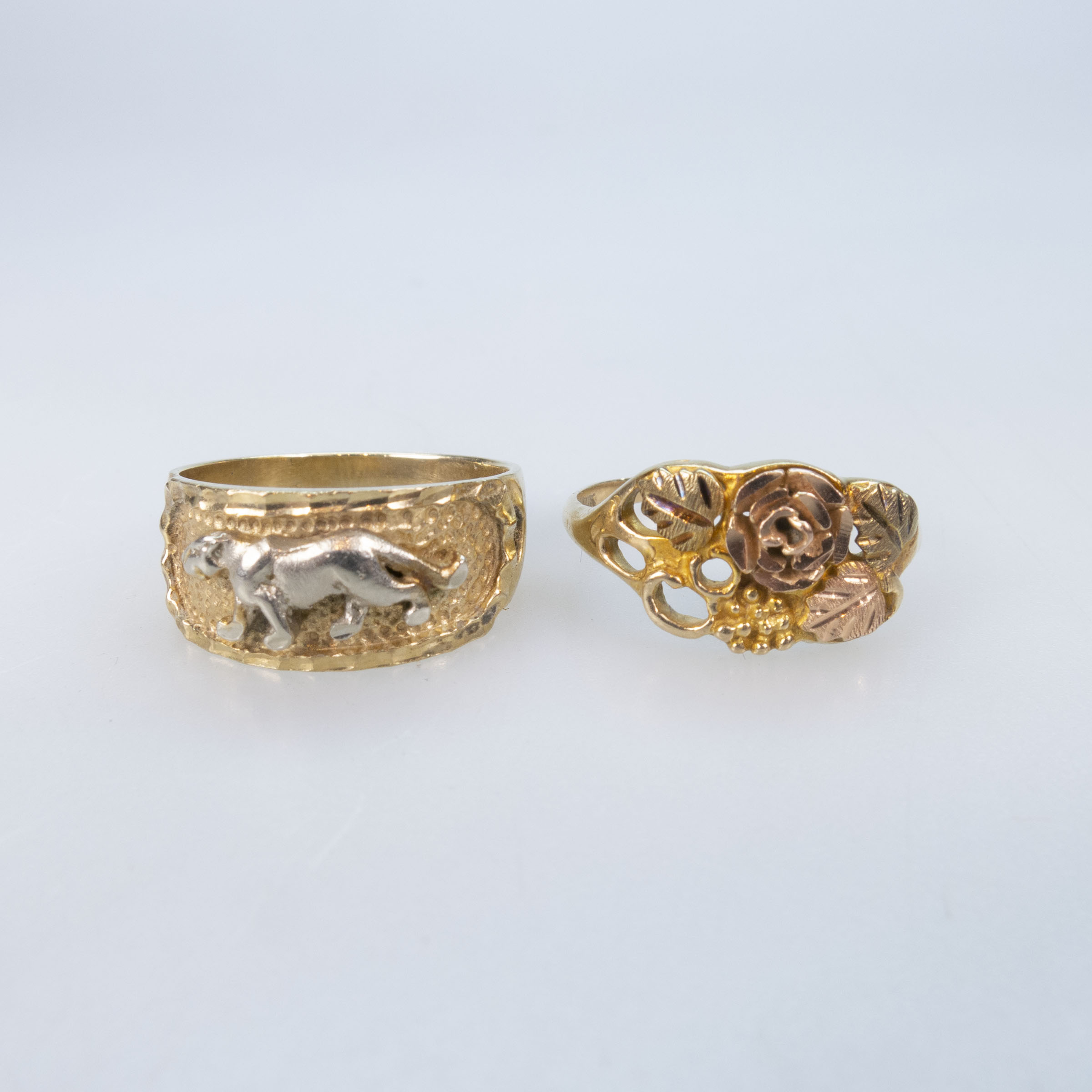 2 x 10k Two Tone Gold Rings