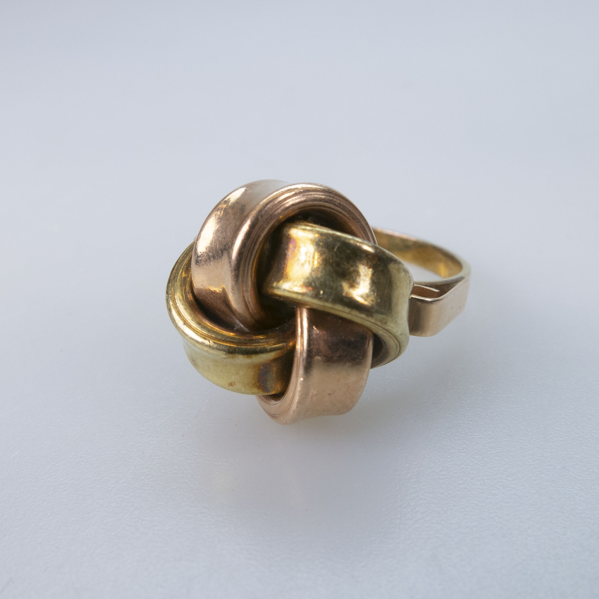 Hungarian 14k Yellow And Rose Gold Knot Ring