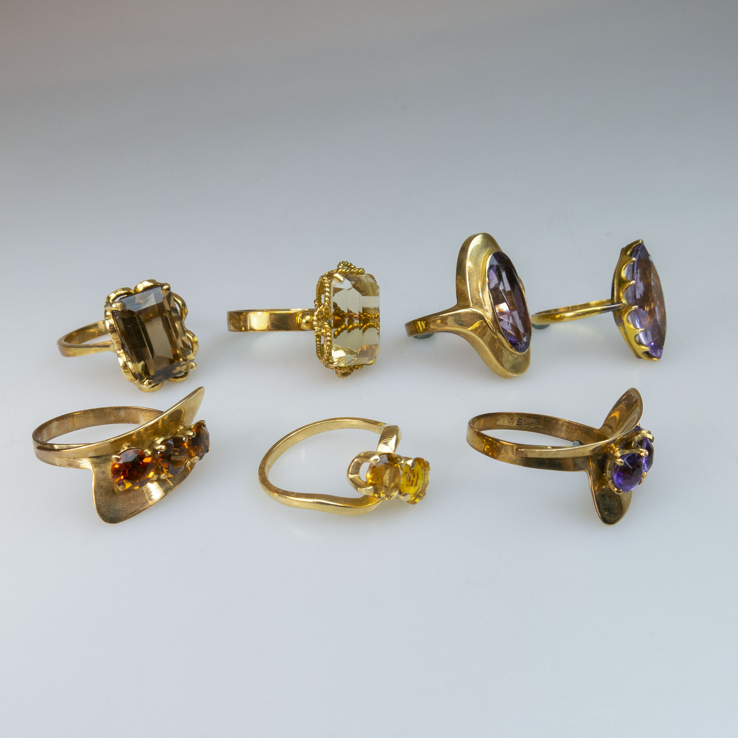 4 x 14k And 3 x 18k Yellow Gold Rings