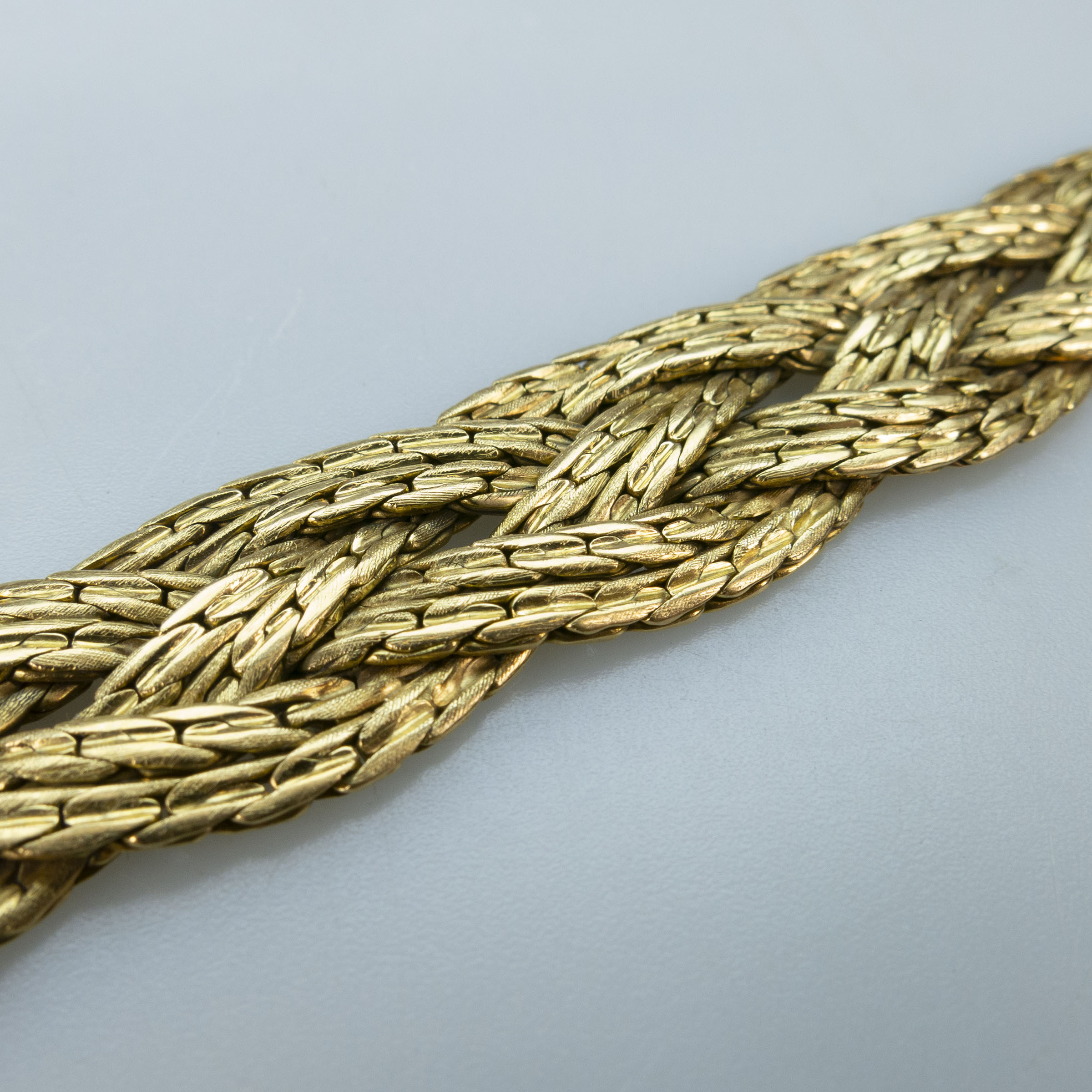 Italian 18k Yellow Gold Braided Bracelet