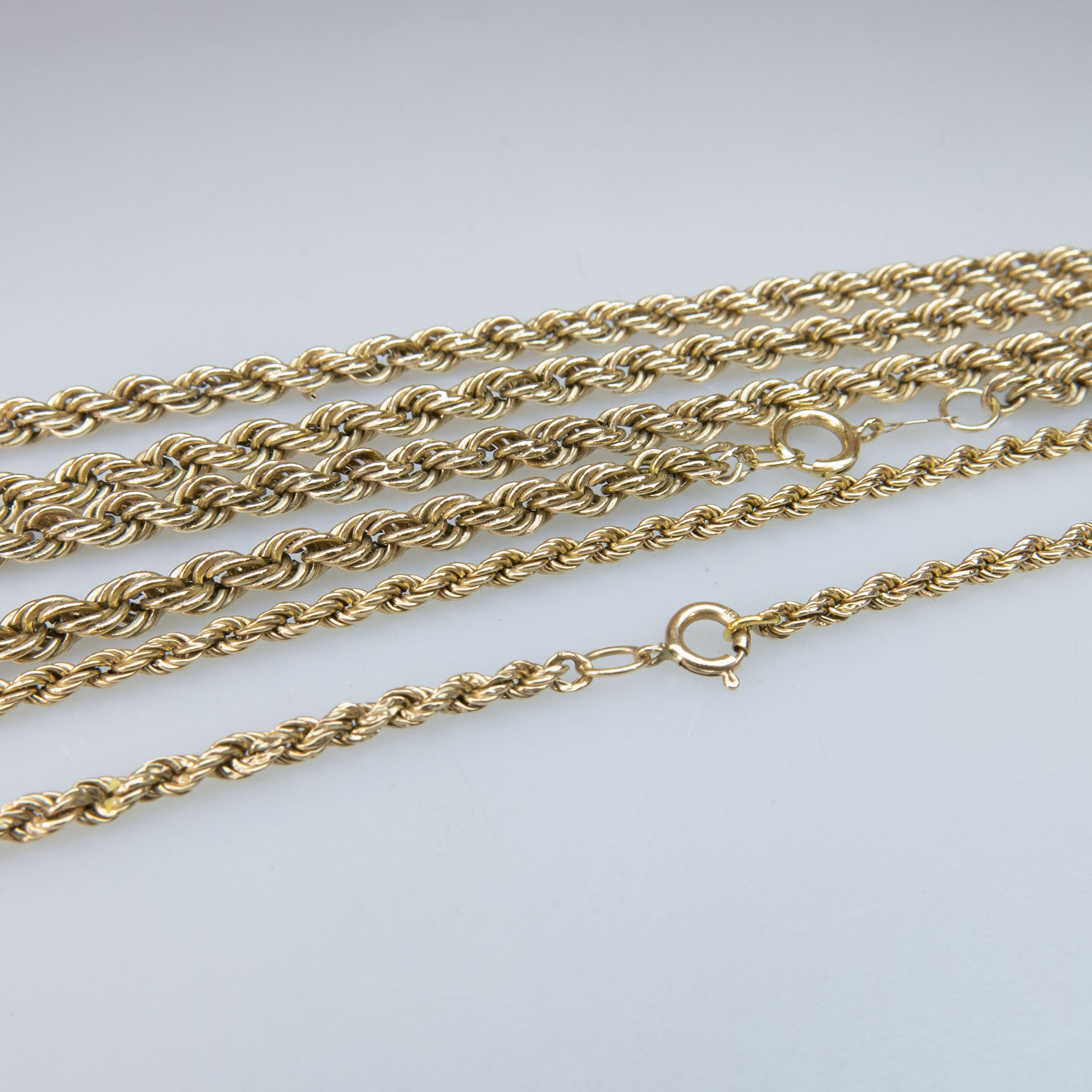 2 x 10k Yellow Gold Rope Chains