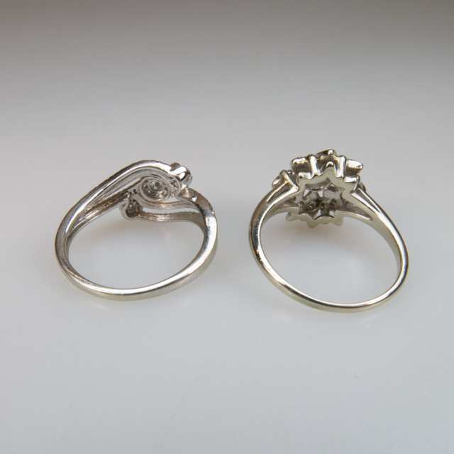 2 x 14k White And Yellow Gold Rings