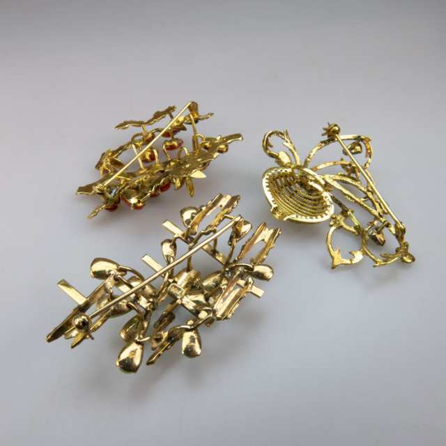 Three Gold Brooches