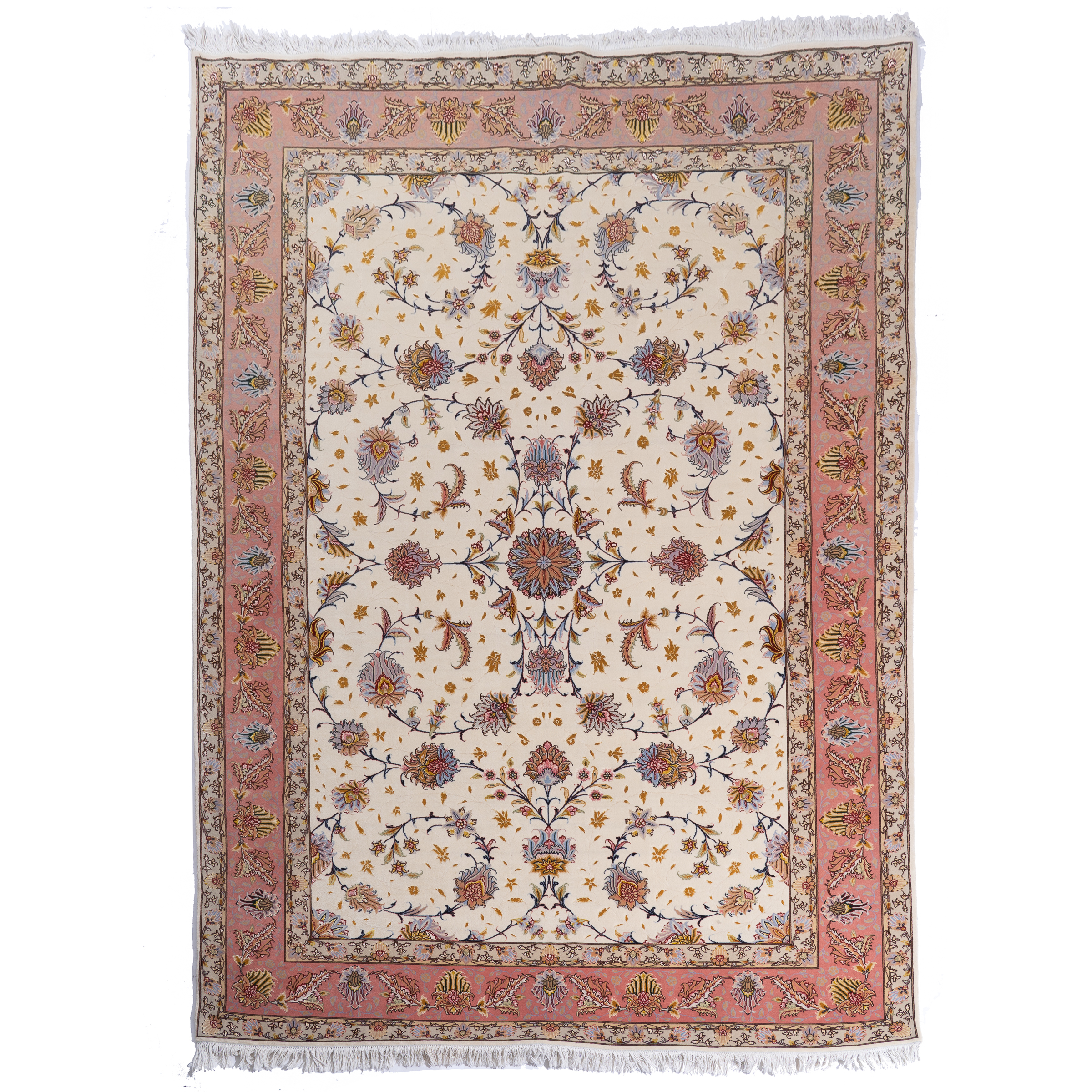 Tabriz Wool and Silk Carpet, Persian, late 20th century